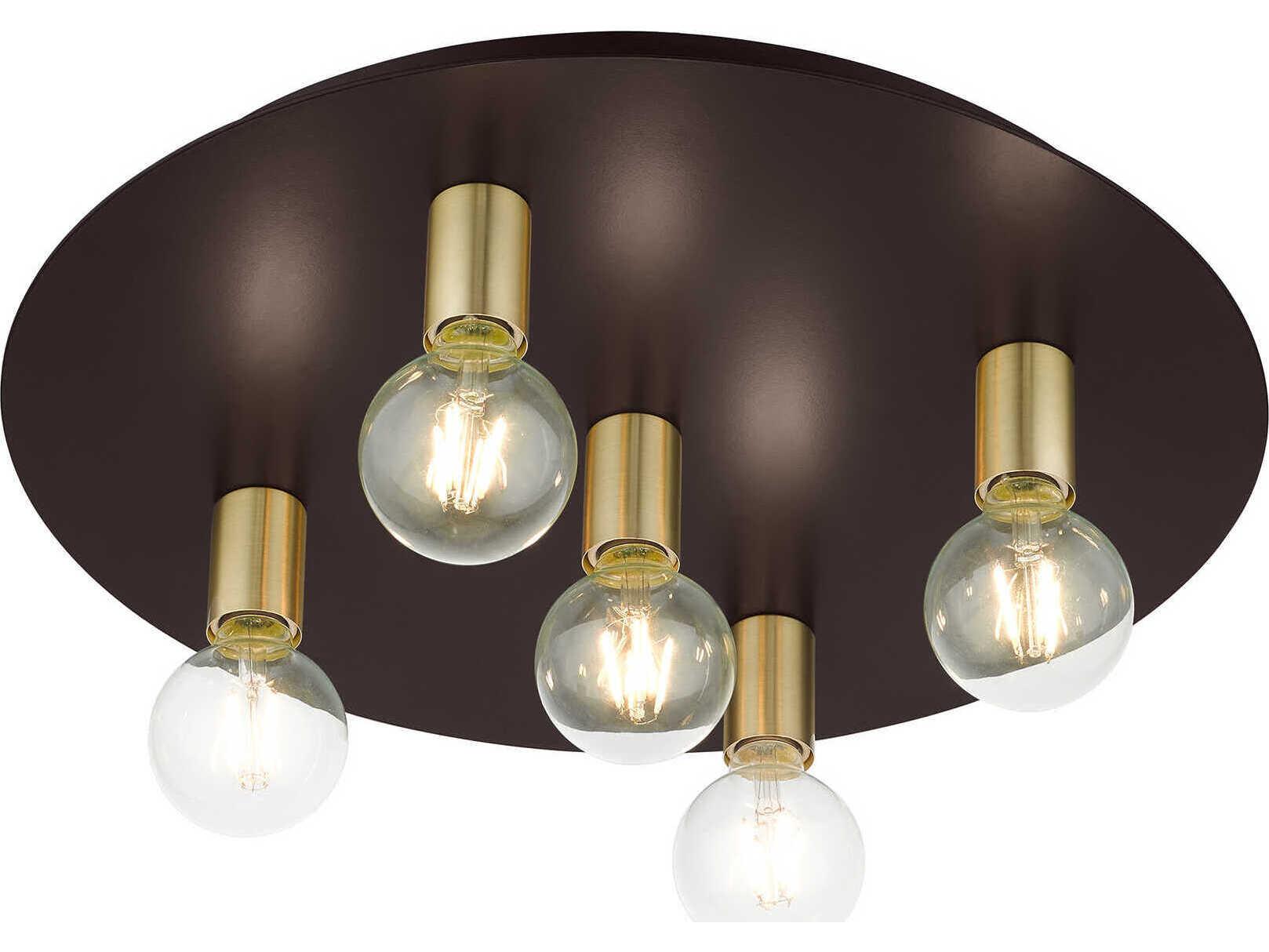 Livex Lighting Hillview 5-Light Bronze Globe Semi Flush Mount