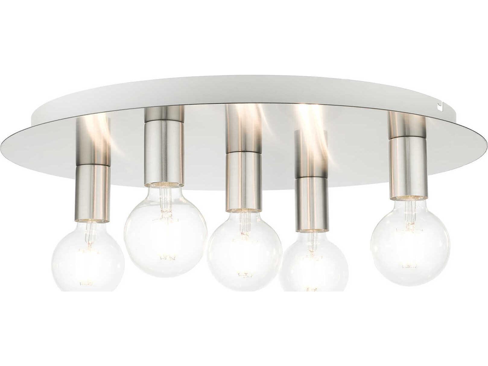 Livex Lighting Hillview 5-Light Brushed Nickel Globe Semi Flush Mount