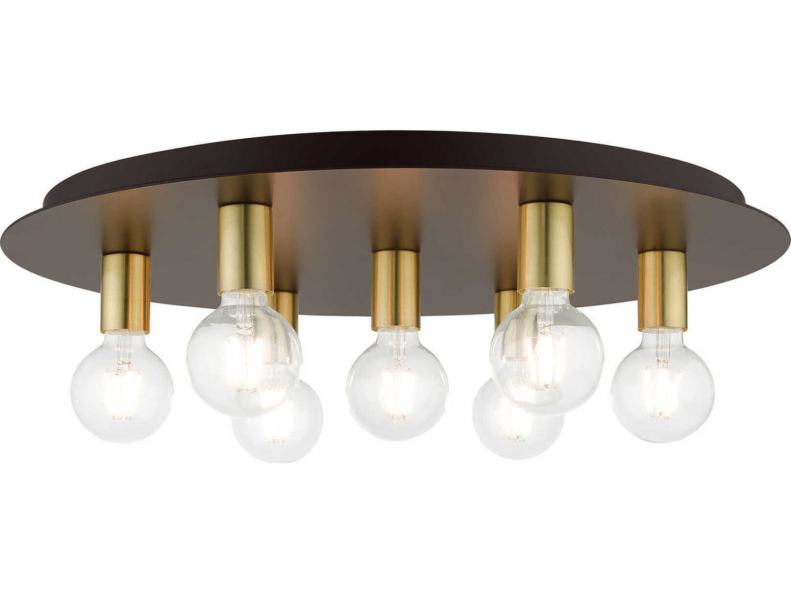 Livex Lighting Hillview 7-Light Bronze Globe Semi Flush Mount