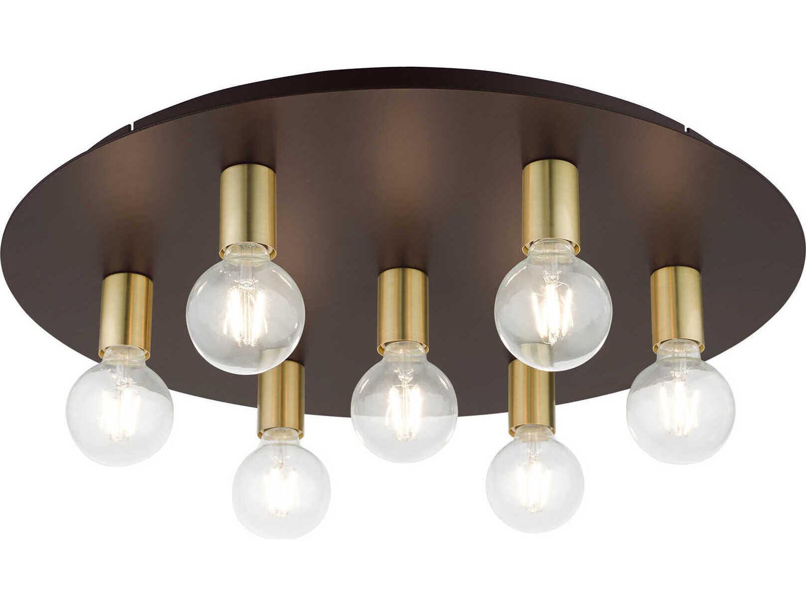 Livex Lighting Hillview 7-Light Bronze Globe Semi Flush Mount