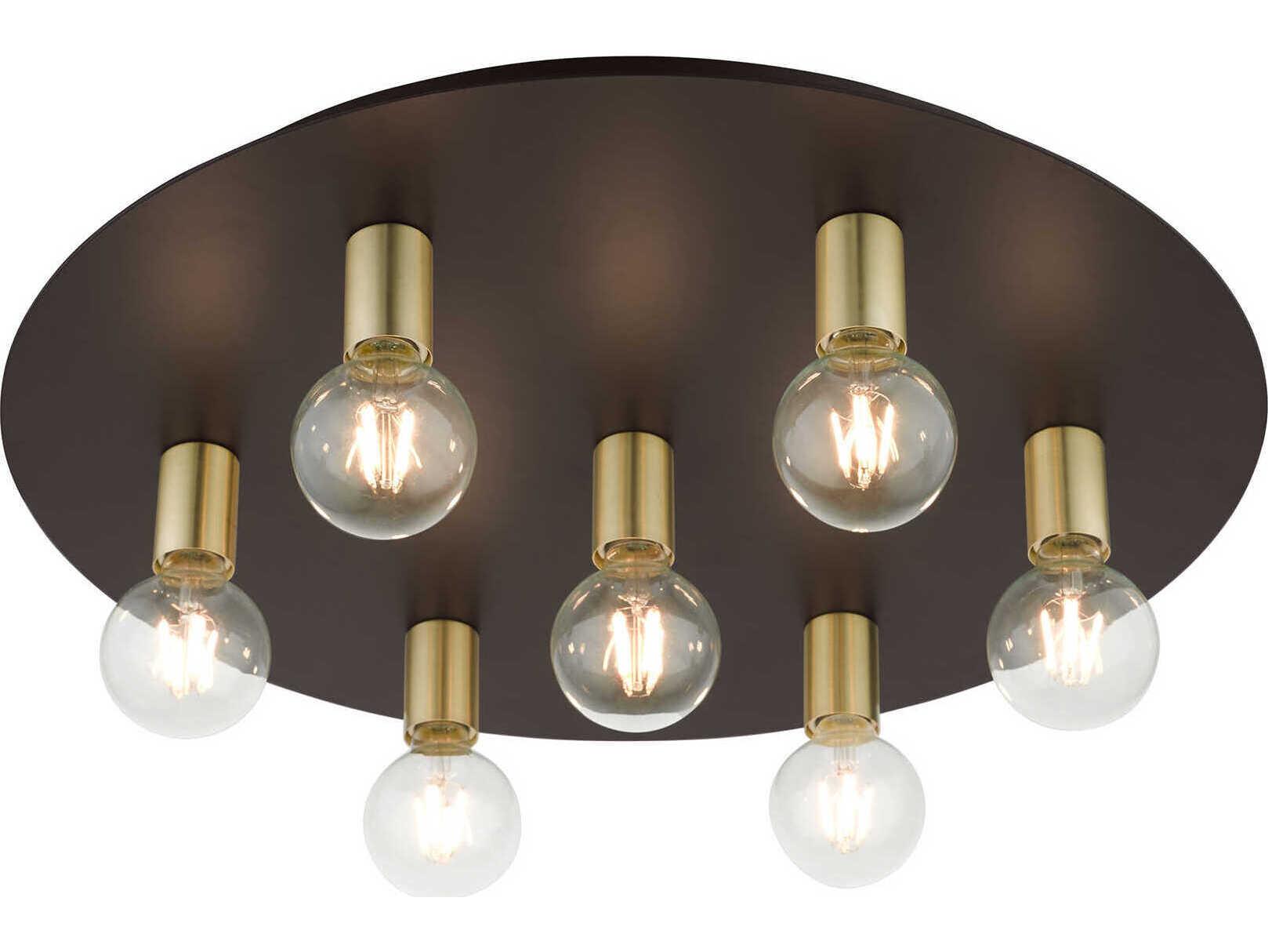 Livex Lighting Hillview 7-Light Bronze Globe Semi Flush Mount