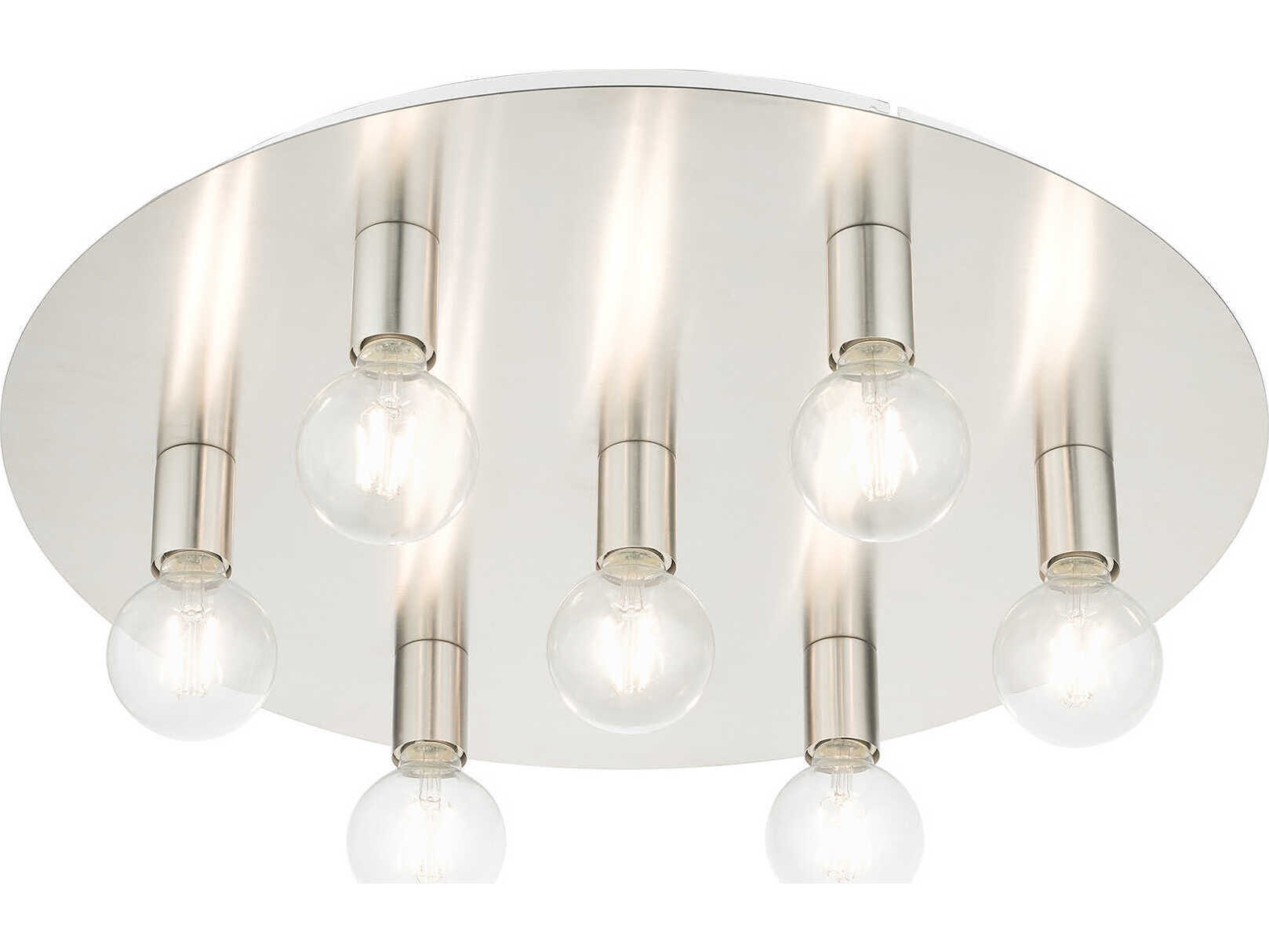 Livex Lighting Hillview 7-Light Brushed Nickel Semi Flush Mount