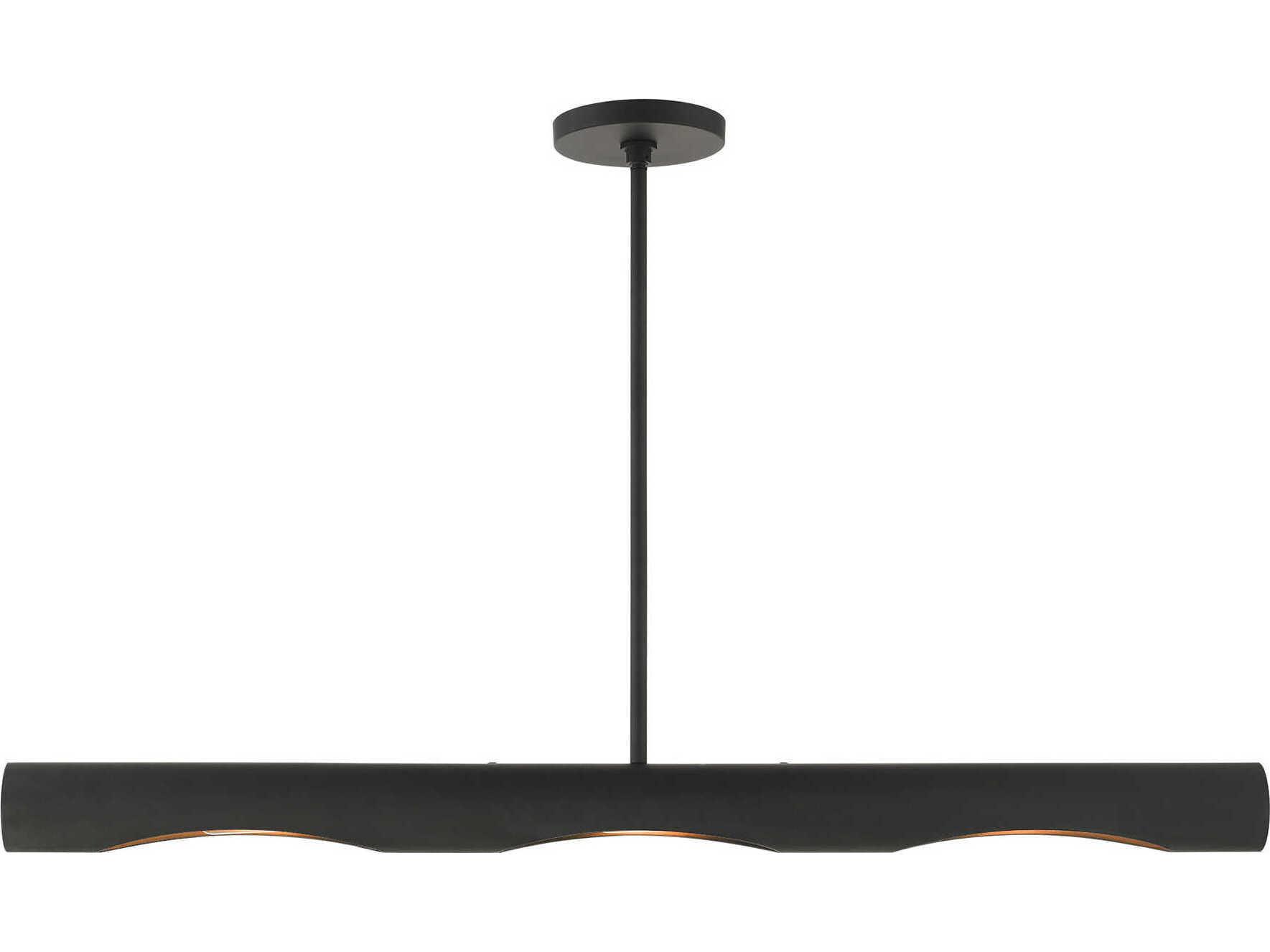 Livex Lighting Novato 3-Light Black Linear Island Pendant