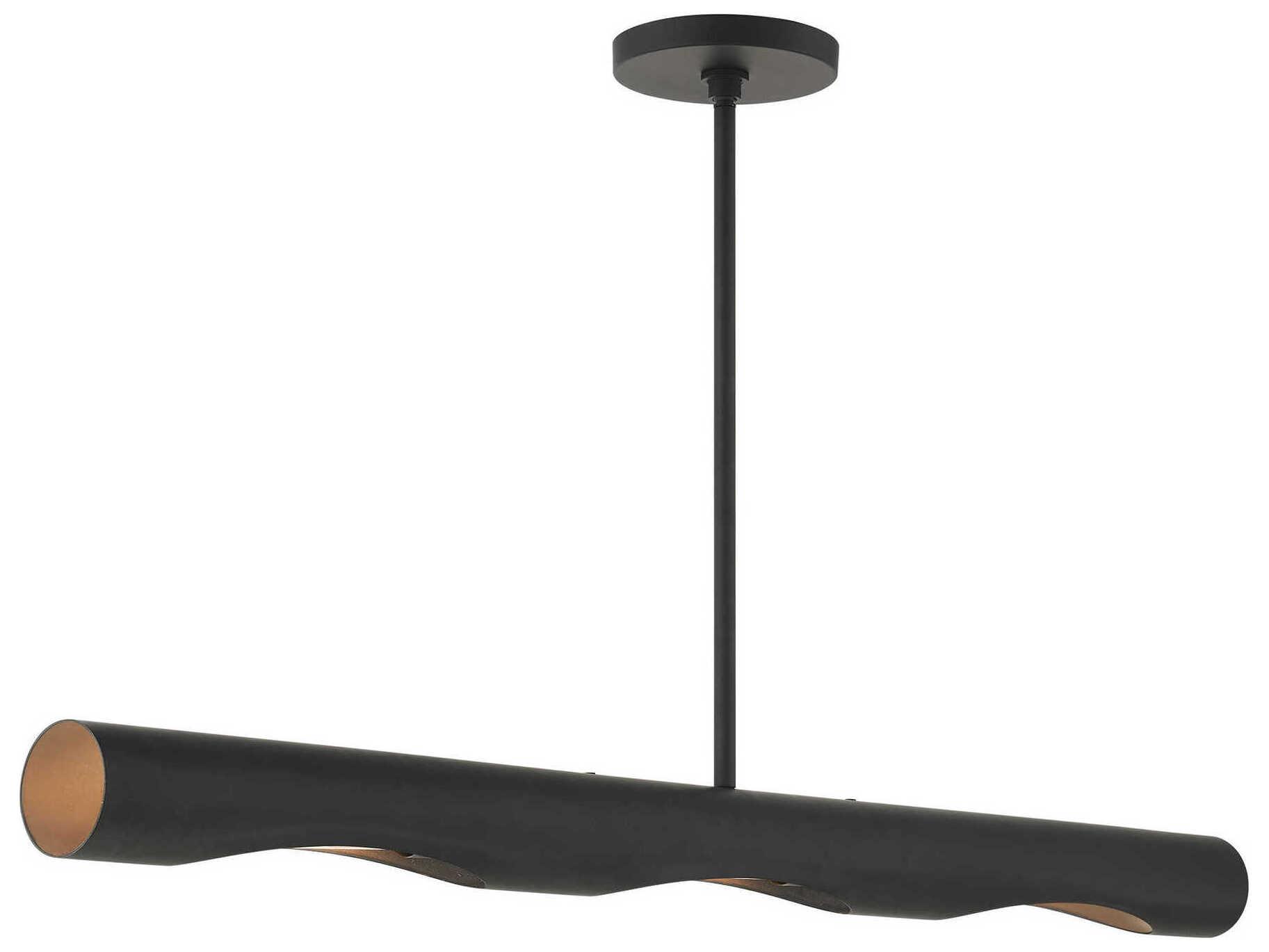 Livex Lighting Novato 3-Light Black Linear Island Pendant