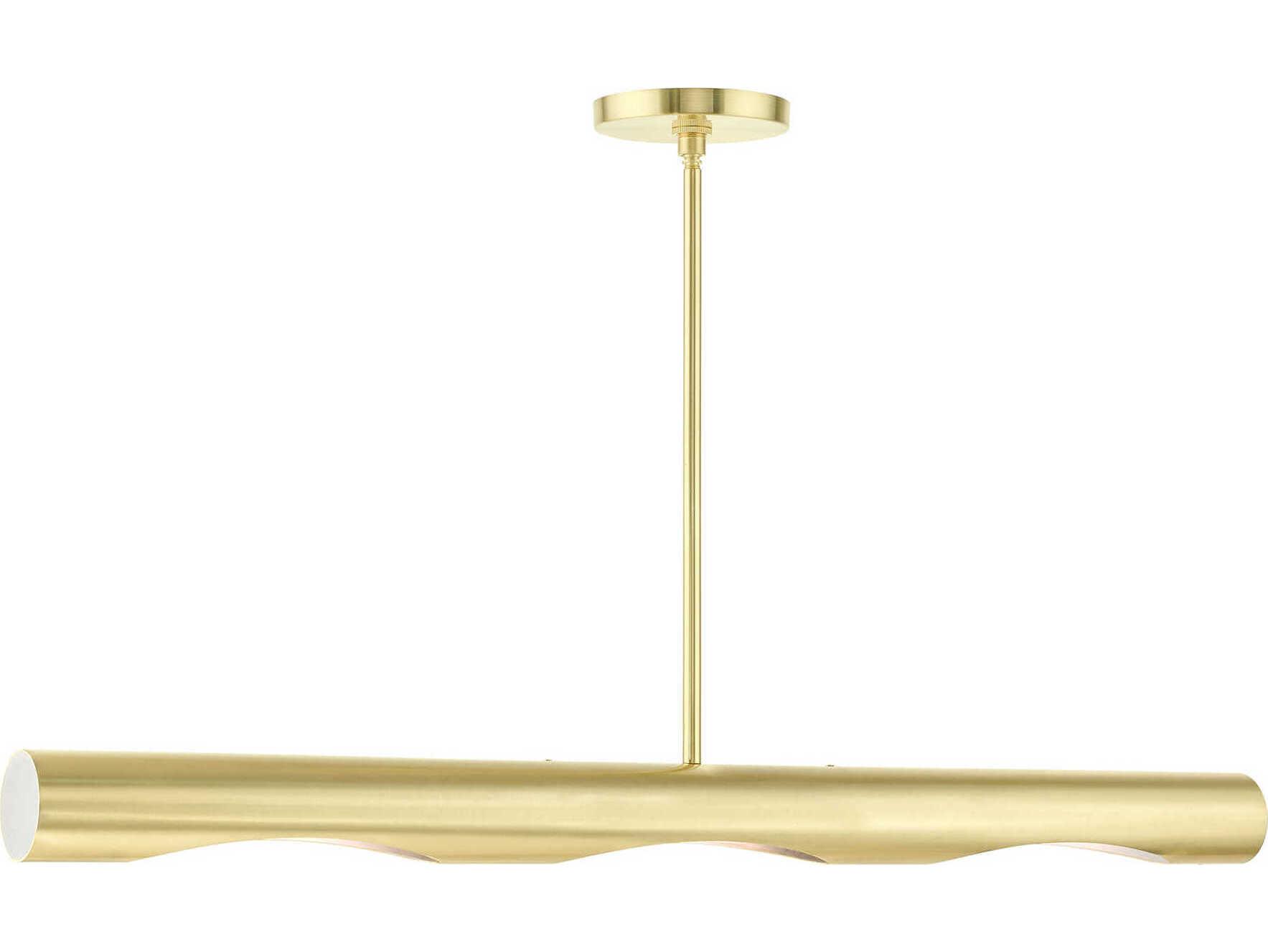 Livex Lighting Novato 3-Light Satin Brass Linear Island Pendant