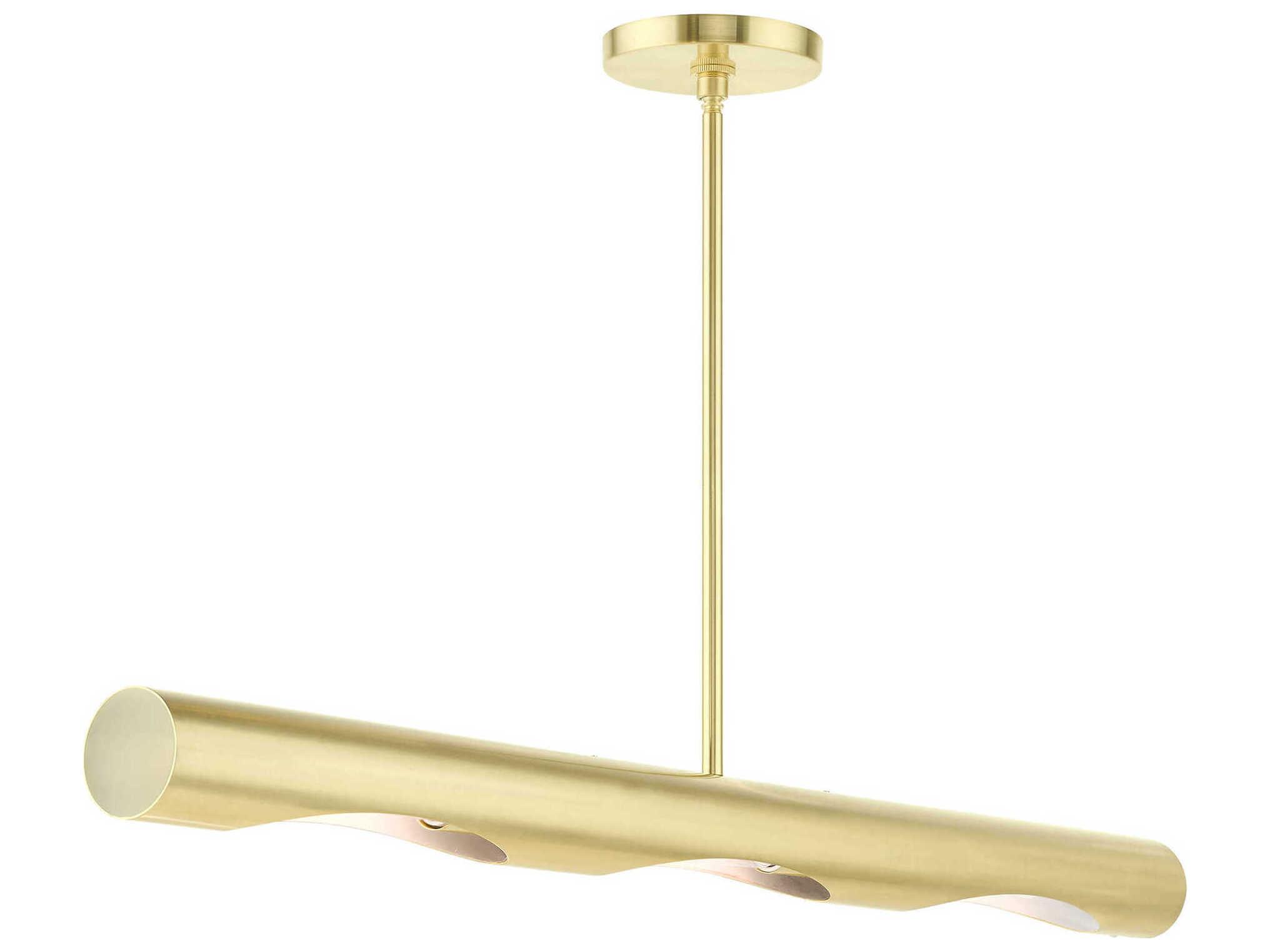 Livex Lighting Novato 3-Light Satin Brass Linear Island Pendant