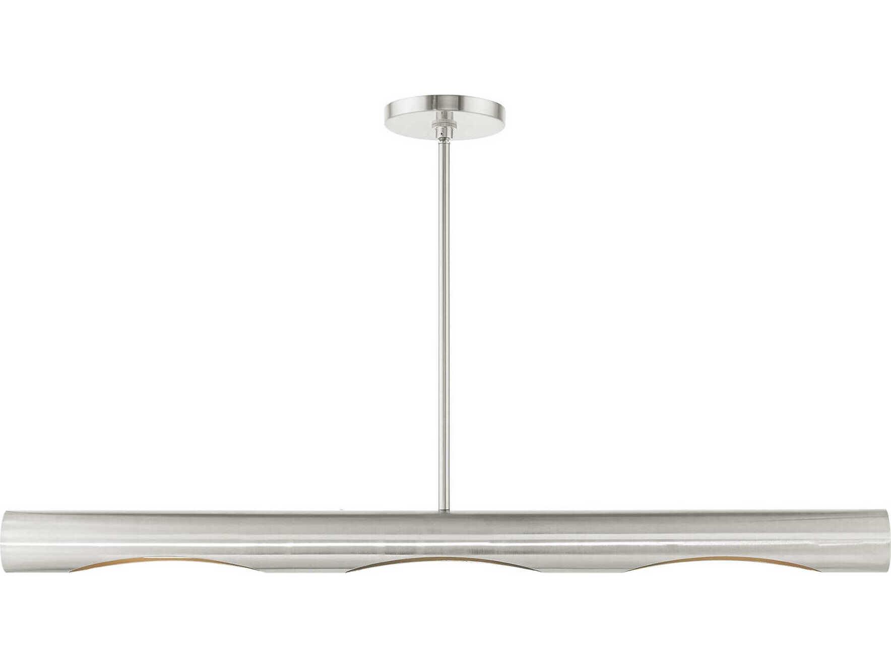 Livex Lighting Novato 3-Light Brushed Nickel Linear Island Pendant
