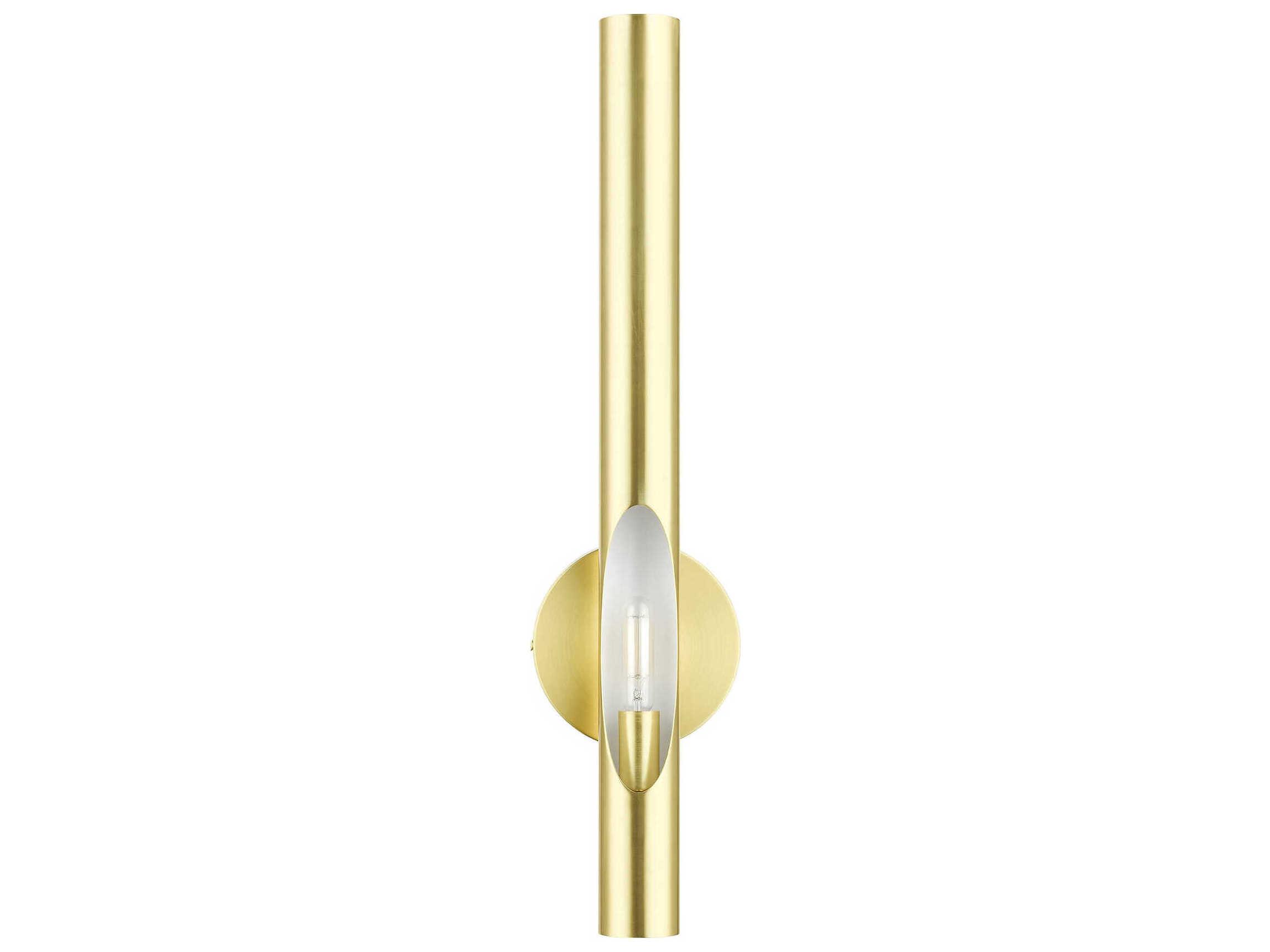 Livex Lighting Acra 1-Light Satin Brass Gold Wall Sconce