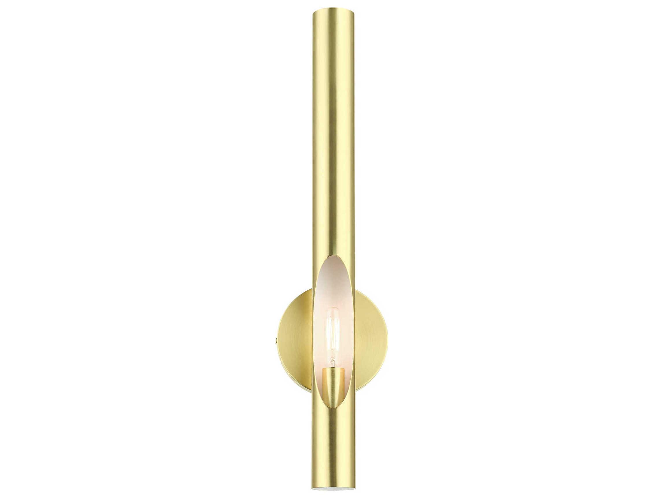 Livex Lighting Acra 1-Light Satin Brass Gold Wall Sconce