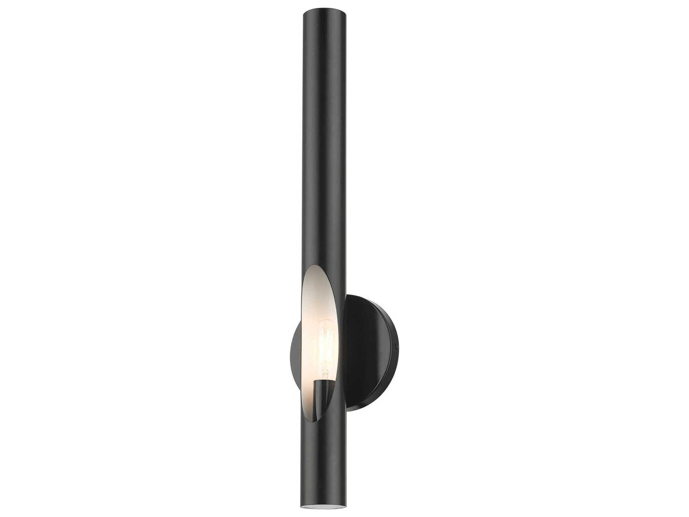 Livex Lighting Acra 1-Light Shiny Black Wall Sconce