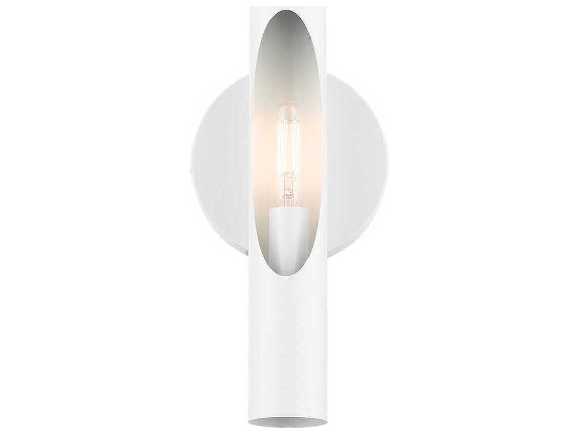 Livex Lighting Acra 1-Light Shiny White Wall Sconce