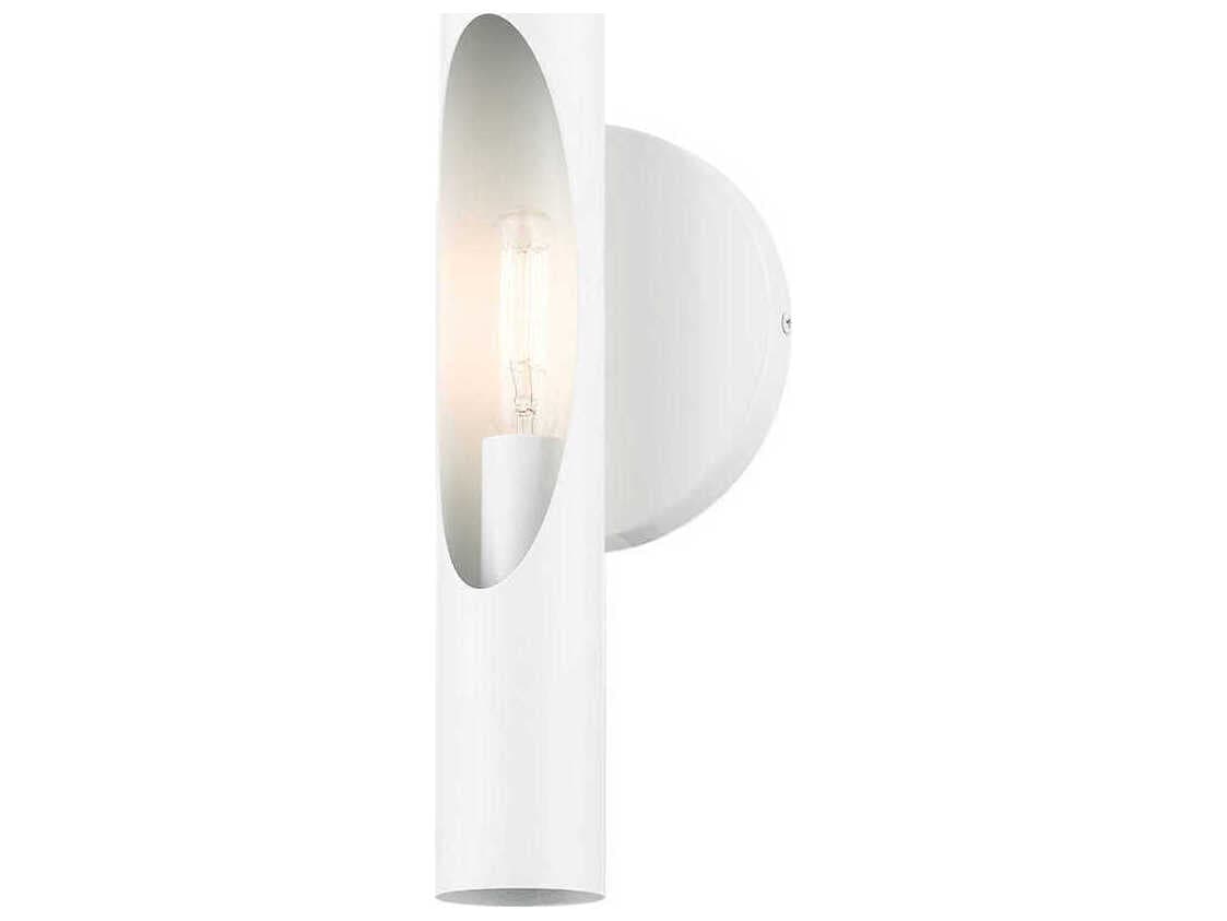 Livex Lighting Acra 1-Light Shiny White Wall Sconce