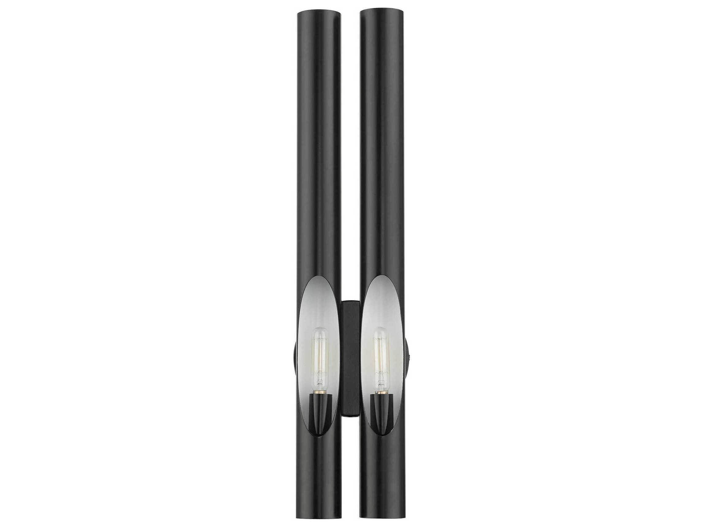 Livex Lighting Acra 2-Light Shiny Black Wall Sconce