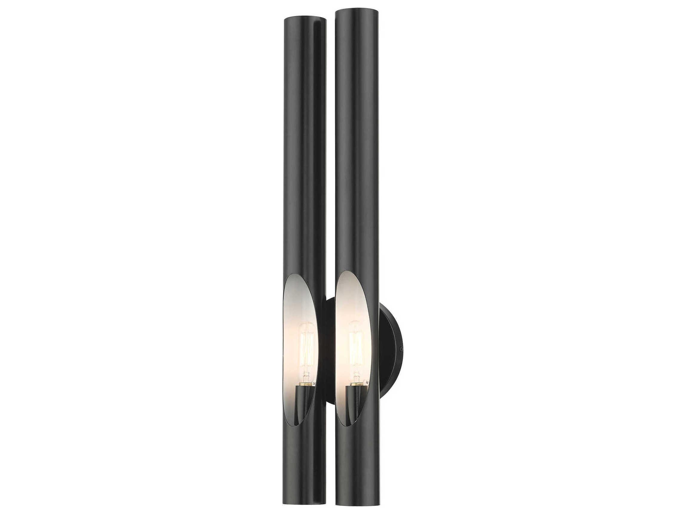 Livex Lighting Acra 2-Light Shiny Black Wall Sconce