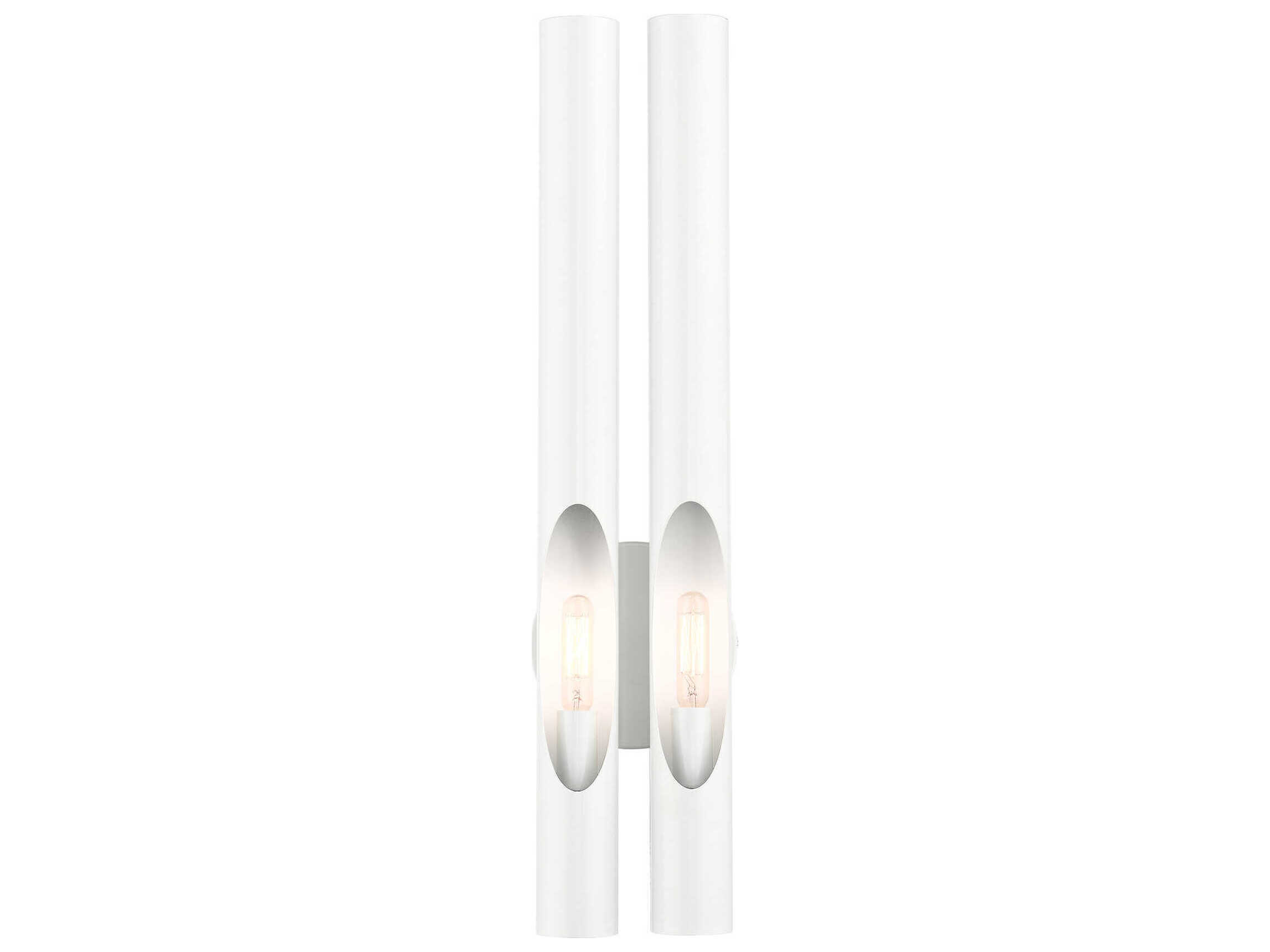 Livex Lighting Acra 2-Light Shiny White Wall Sconce