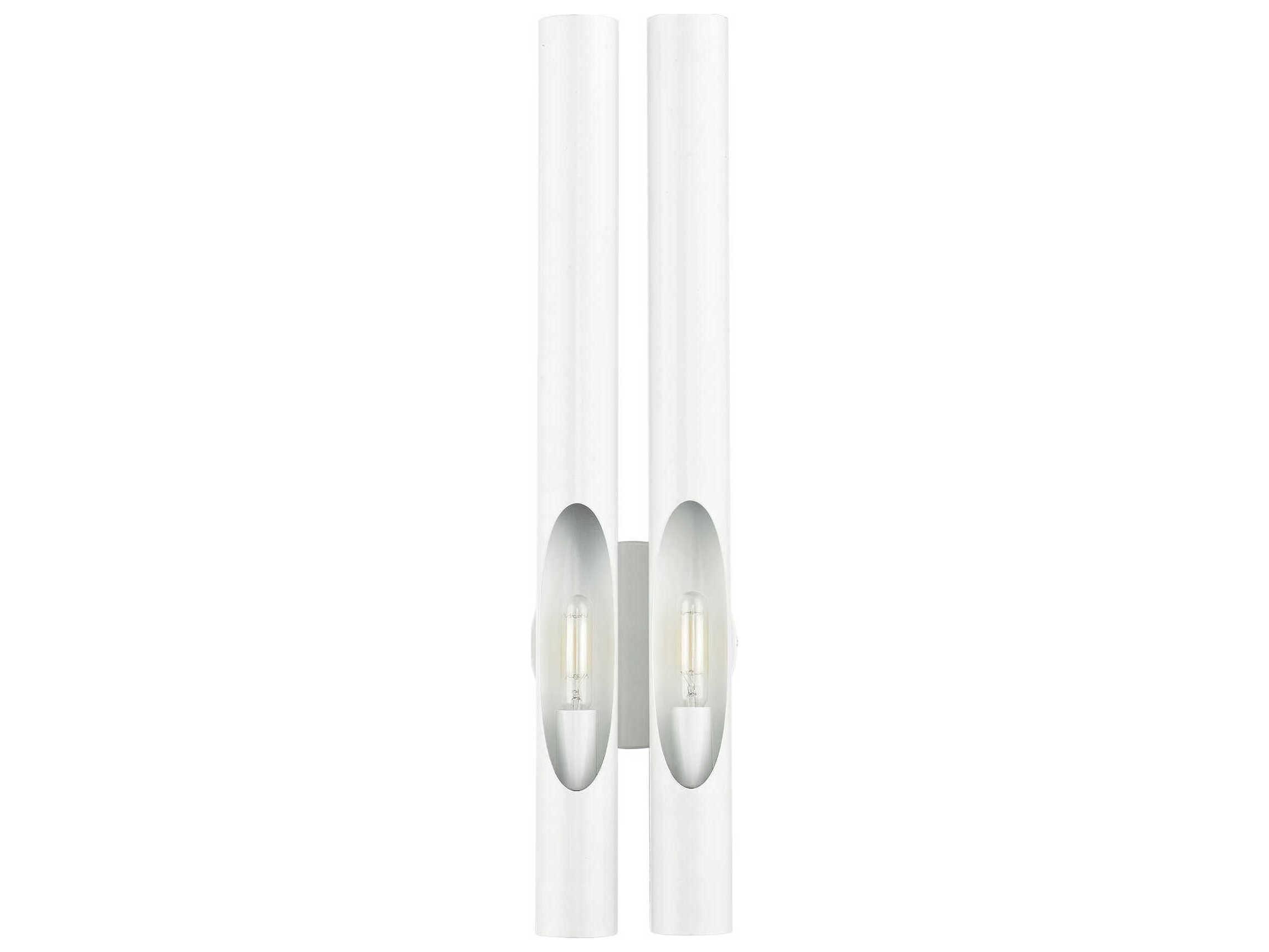 Livex Lighting Acra 2-Light Shiny White Wall Sconce