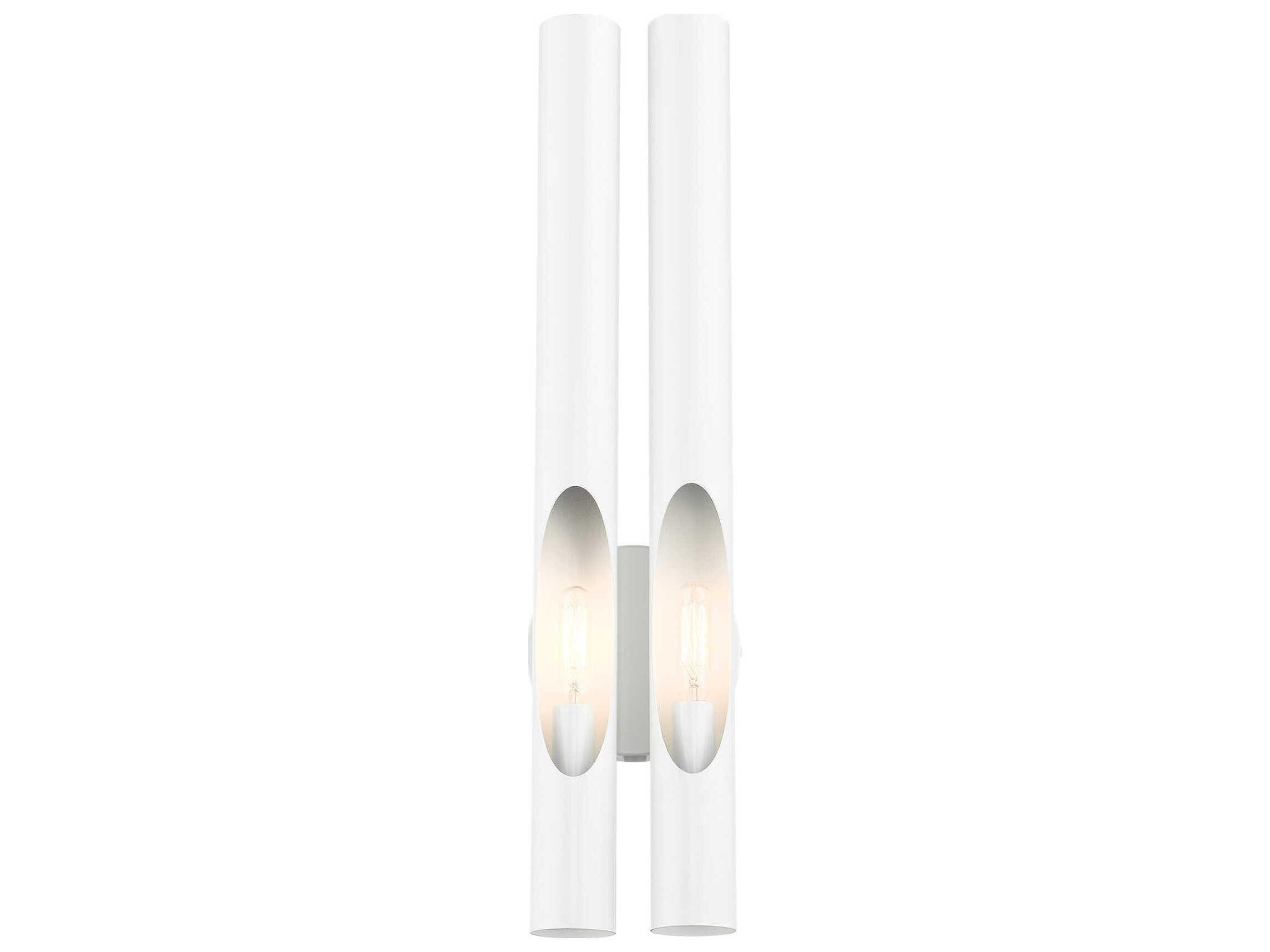 Livex Lighting Acra 2-Light Shiny White Wall Sconce