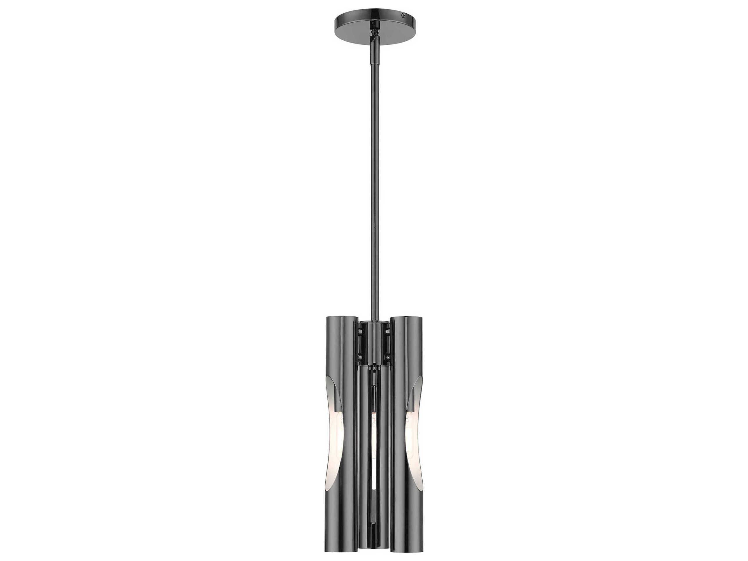 Livex Lighting Acra 3-Light Black Chrome Cylinder Mini Pendant