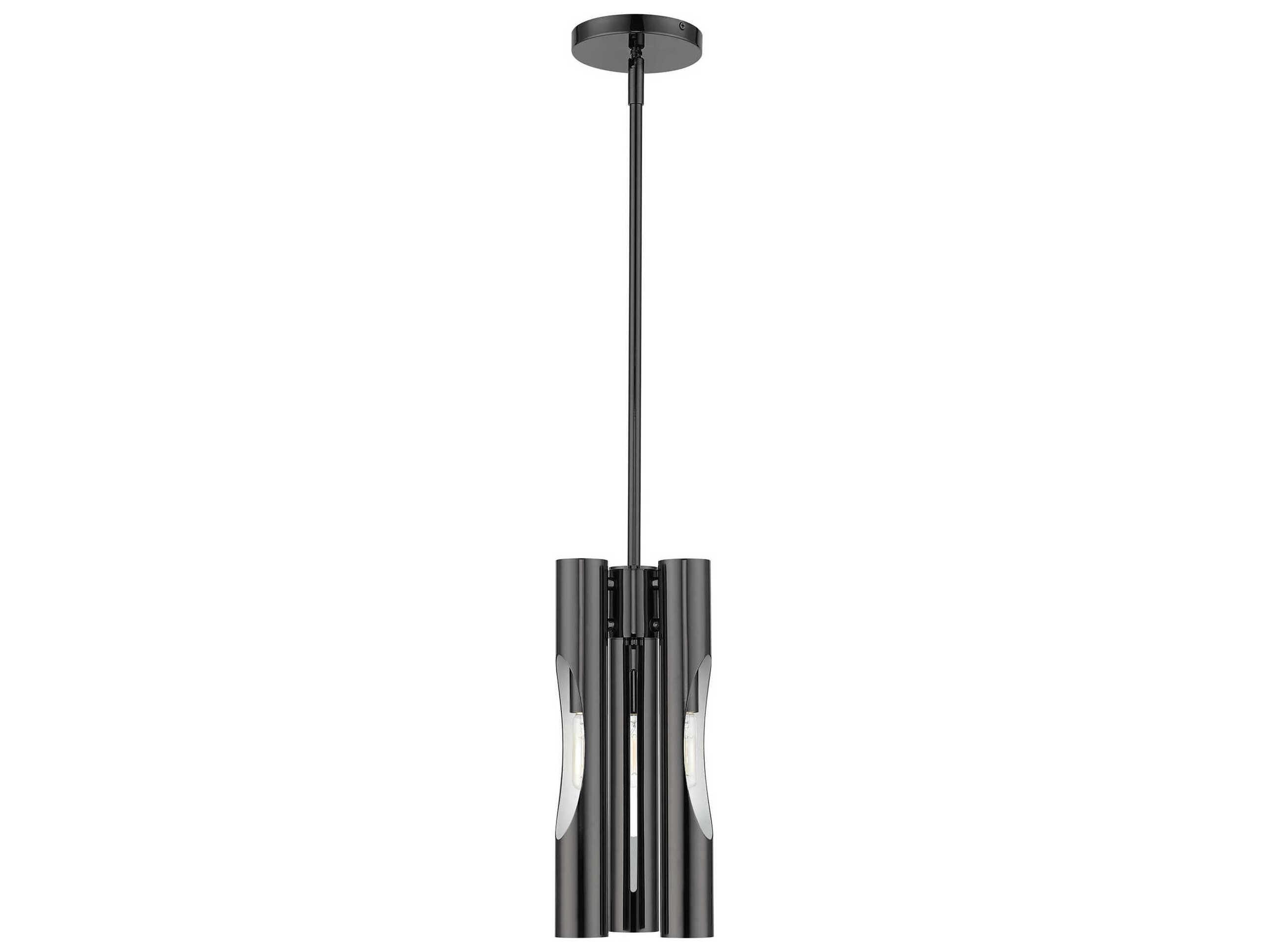 Livex Lighting Acra 3-Light Black Chrome Cylinder Mini Pendant