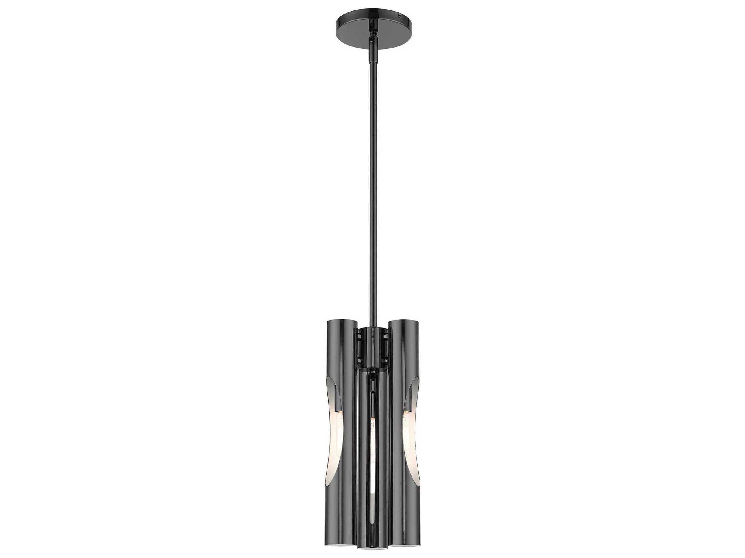 Livex Lighting Acra 3-Light Black Chrome Cylinder Mini Pendant