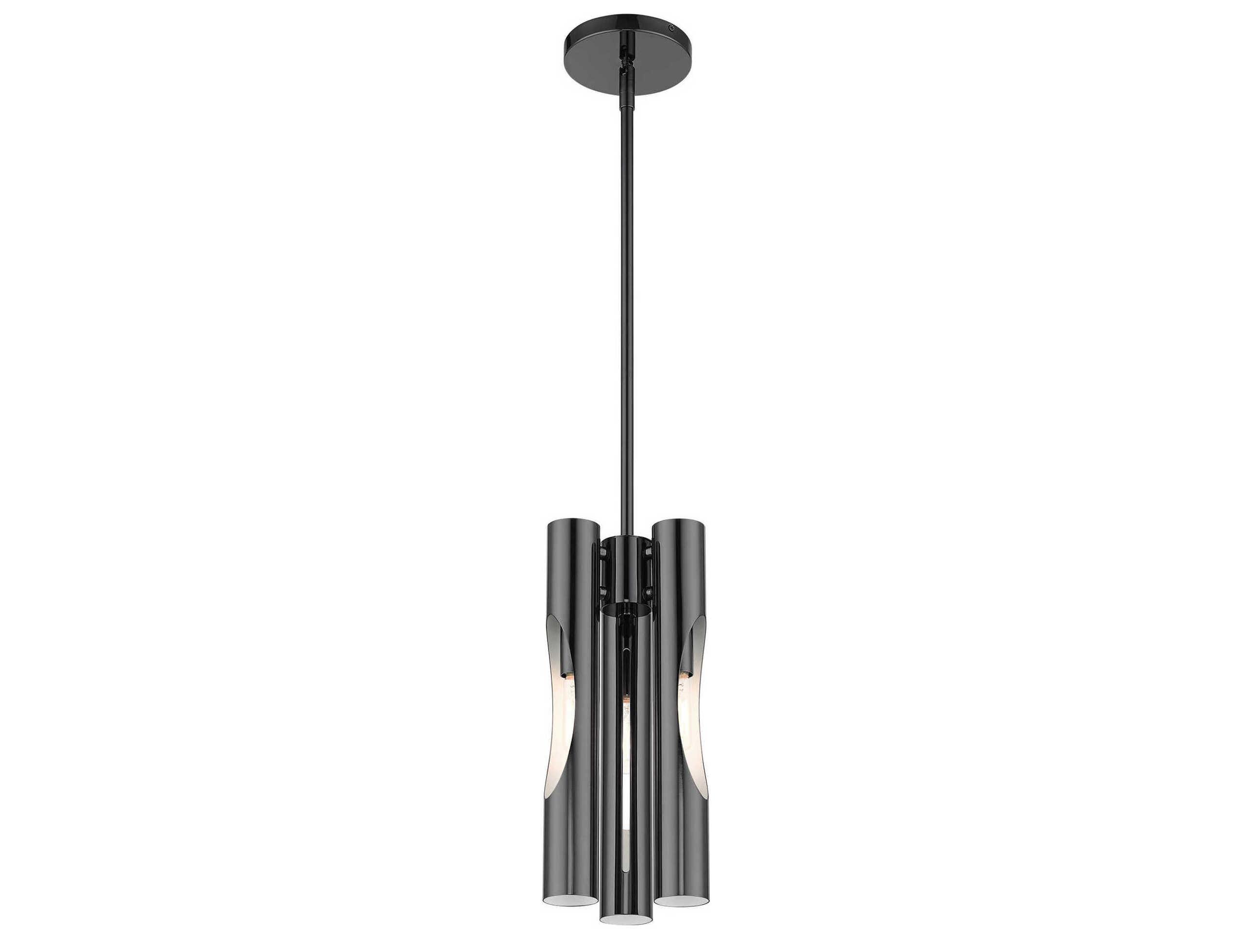 Livex Lighting Acra 3-Light Black Chrome Cylinder Mini Pendant