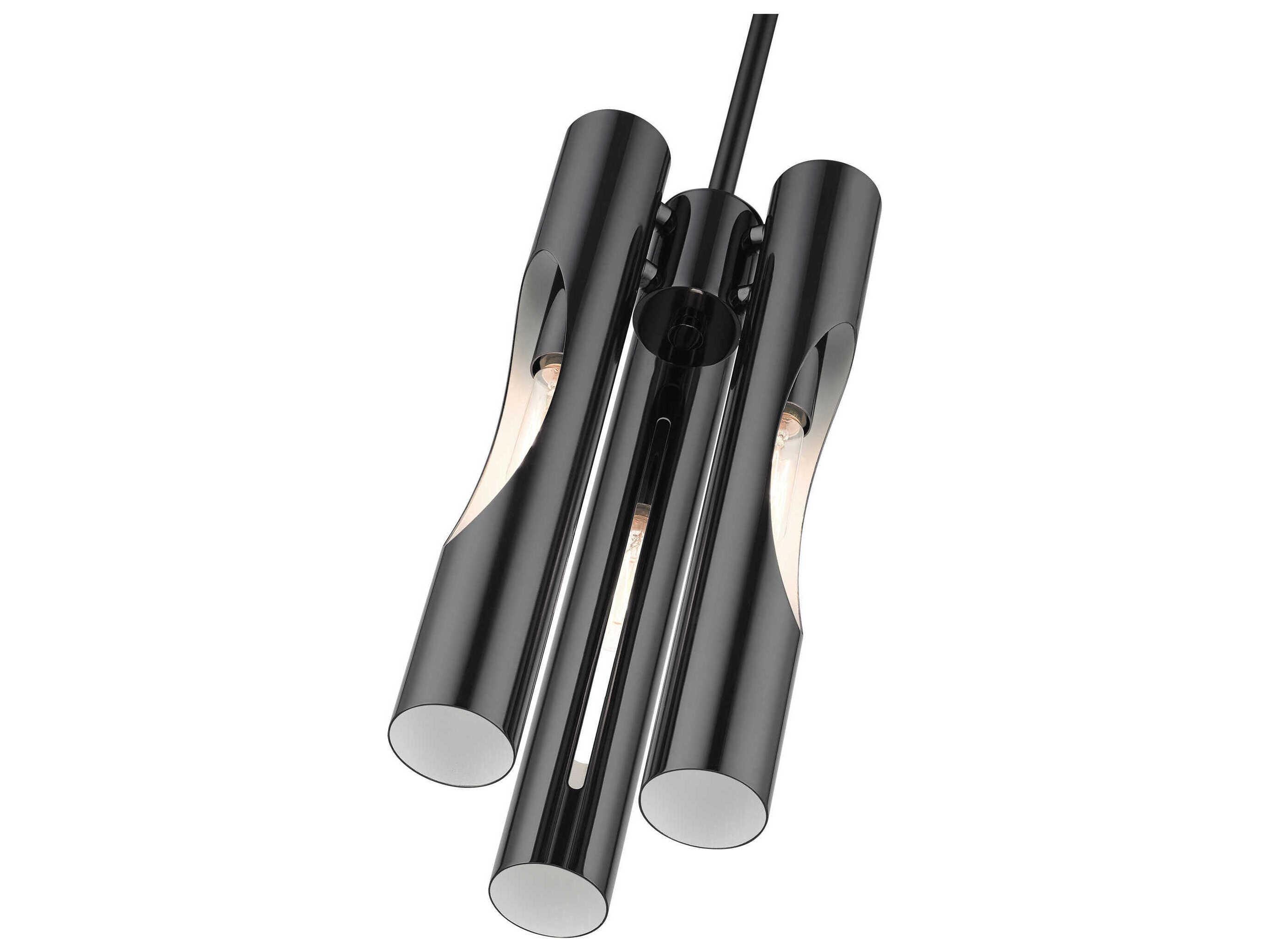 Livex Lighting Acra 3-Light Black Chrome Cylinder Mini Pendant