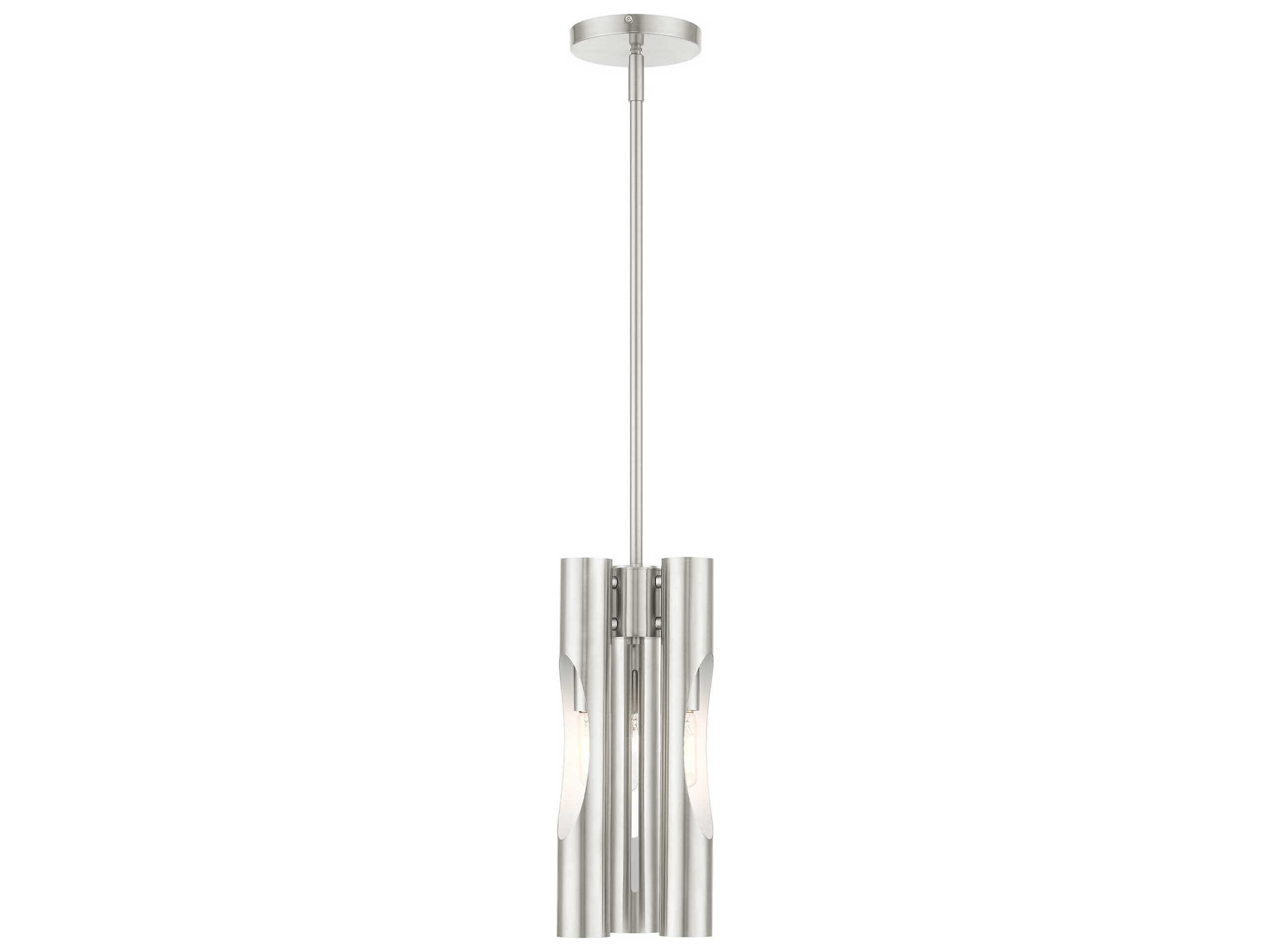 Livex Lighting Acra 3-Light Brushed Nickel Cylinder Mini Pendant