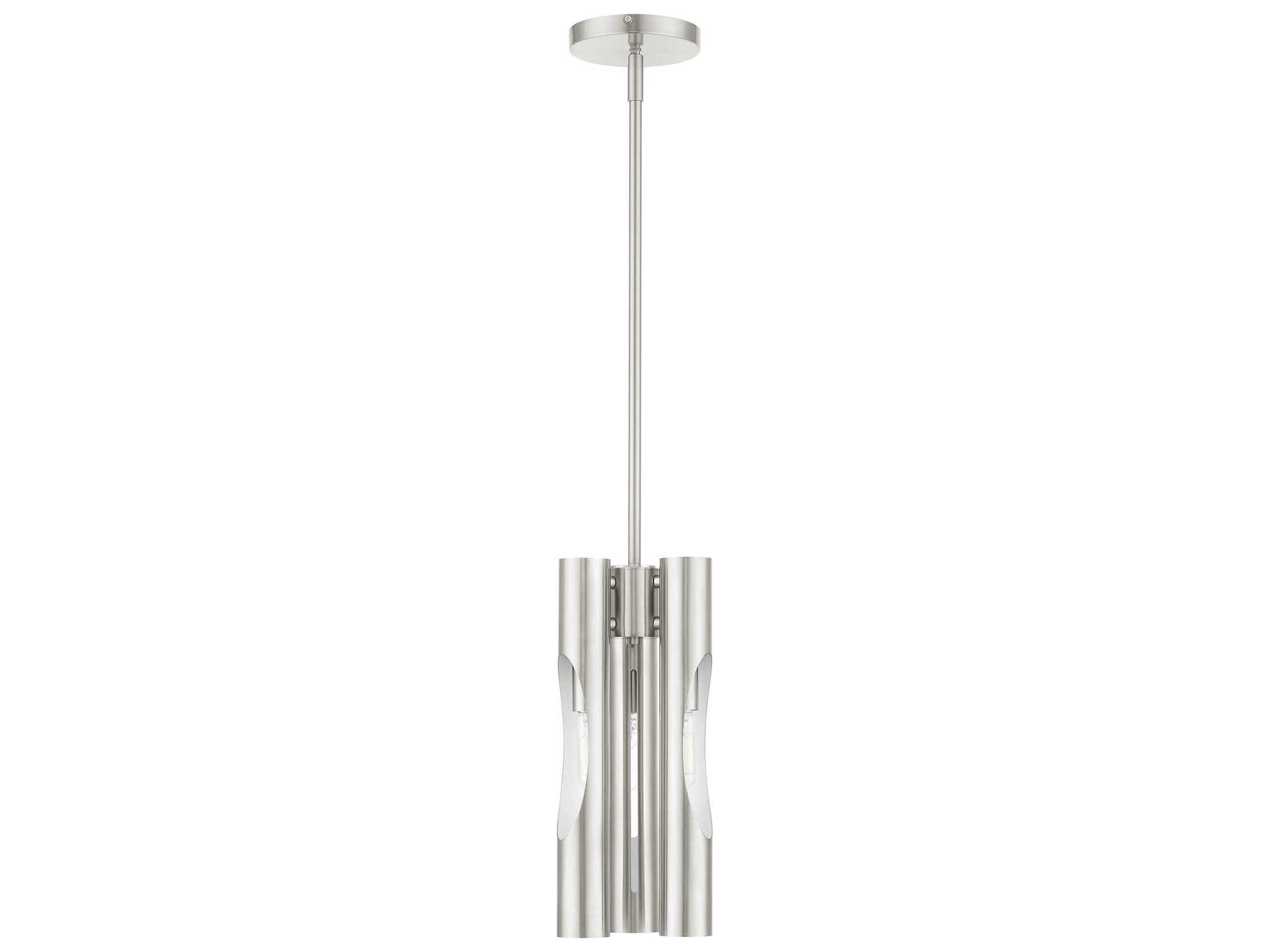 Livex Lighting Acra 3-Light Brushed Nickel Cylinder Mini Pendant