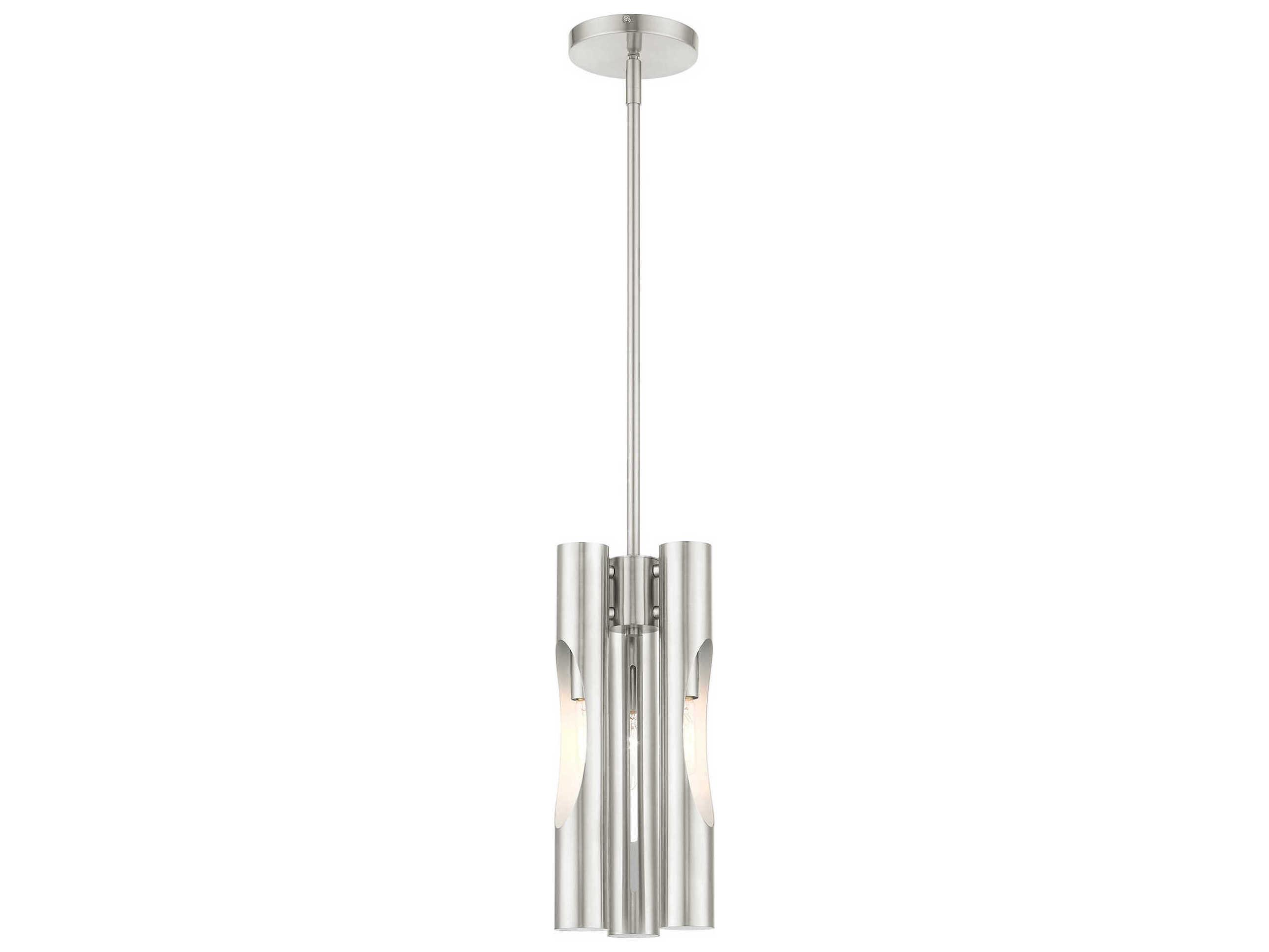 Livex Lighting Acra 3-Light Brushed Nickel Cylinder Mini Pendant