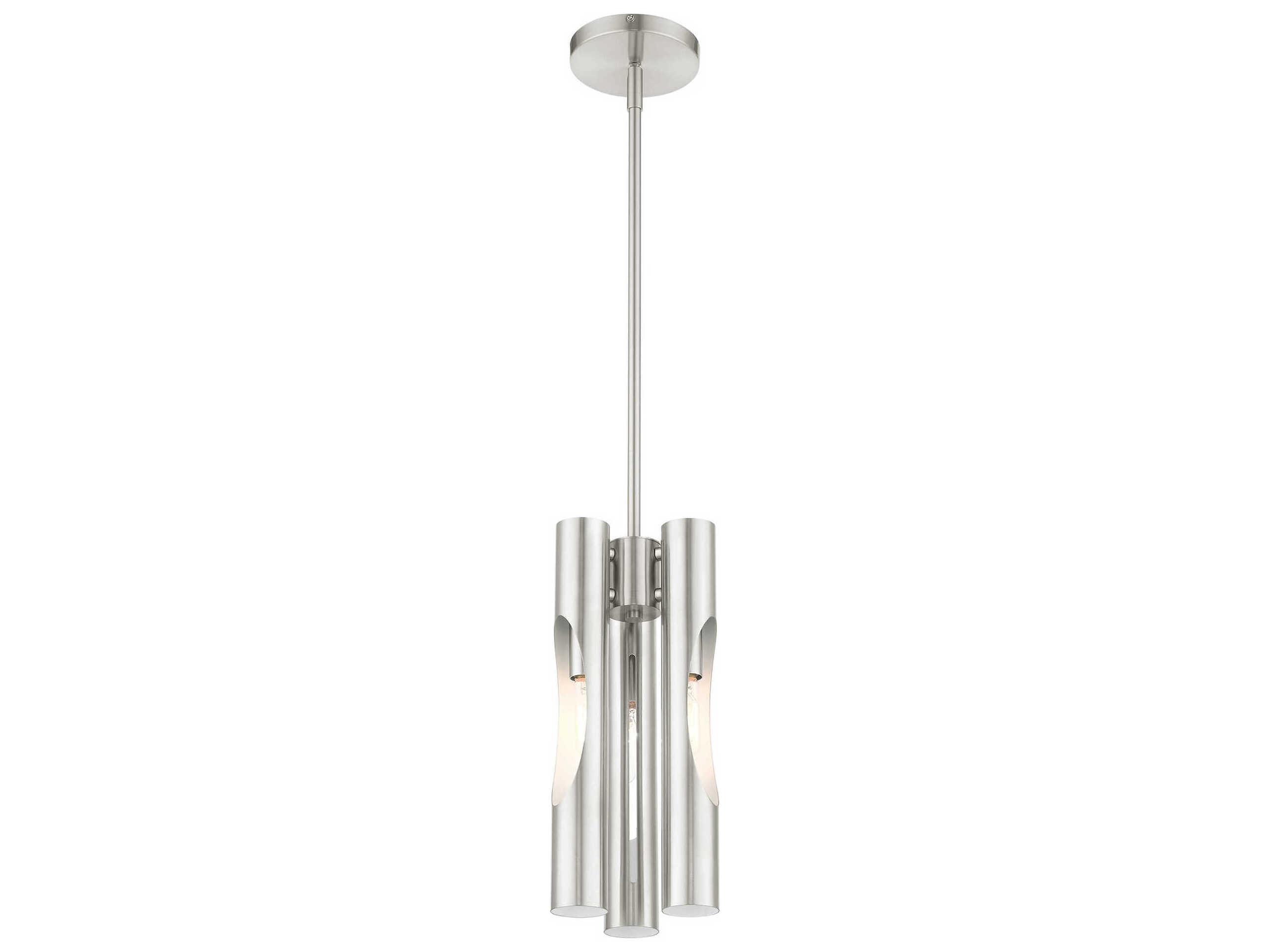 Livex Lighting Acra 3-Light Brushed Nickel Cylinder Mini Pendant
