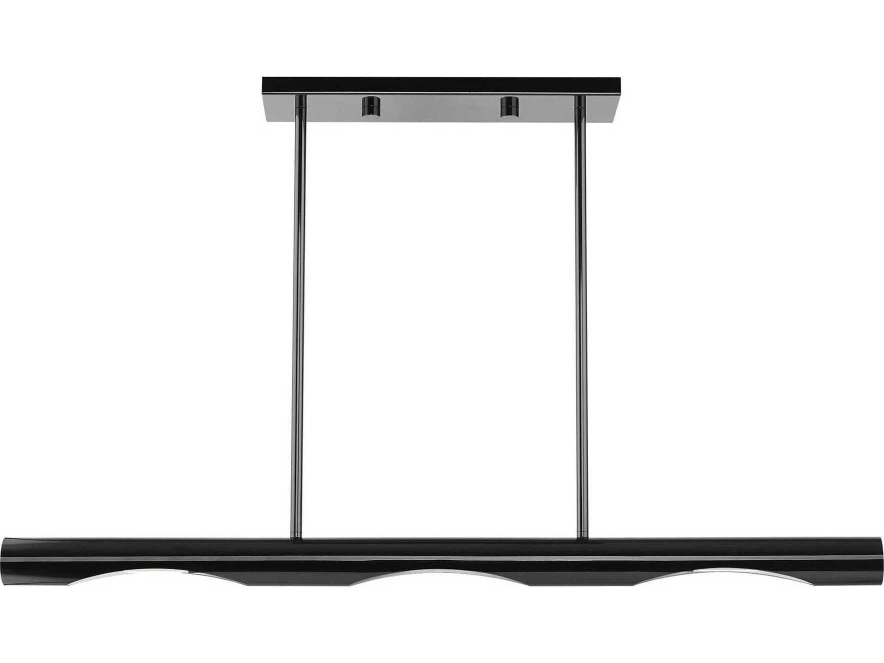 Livex Lighting Acra 3-Light Black Chrome Linear Island Pendant