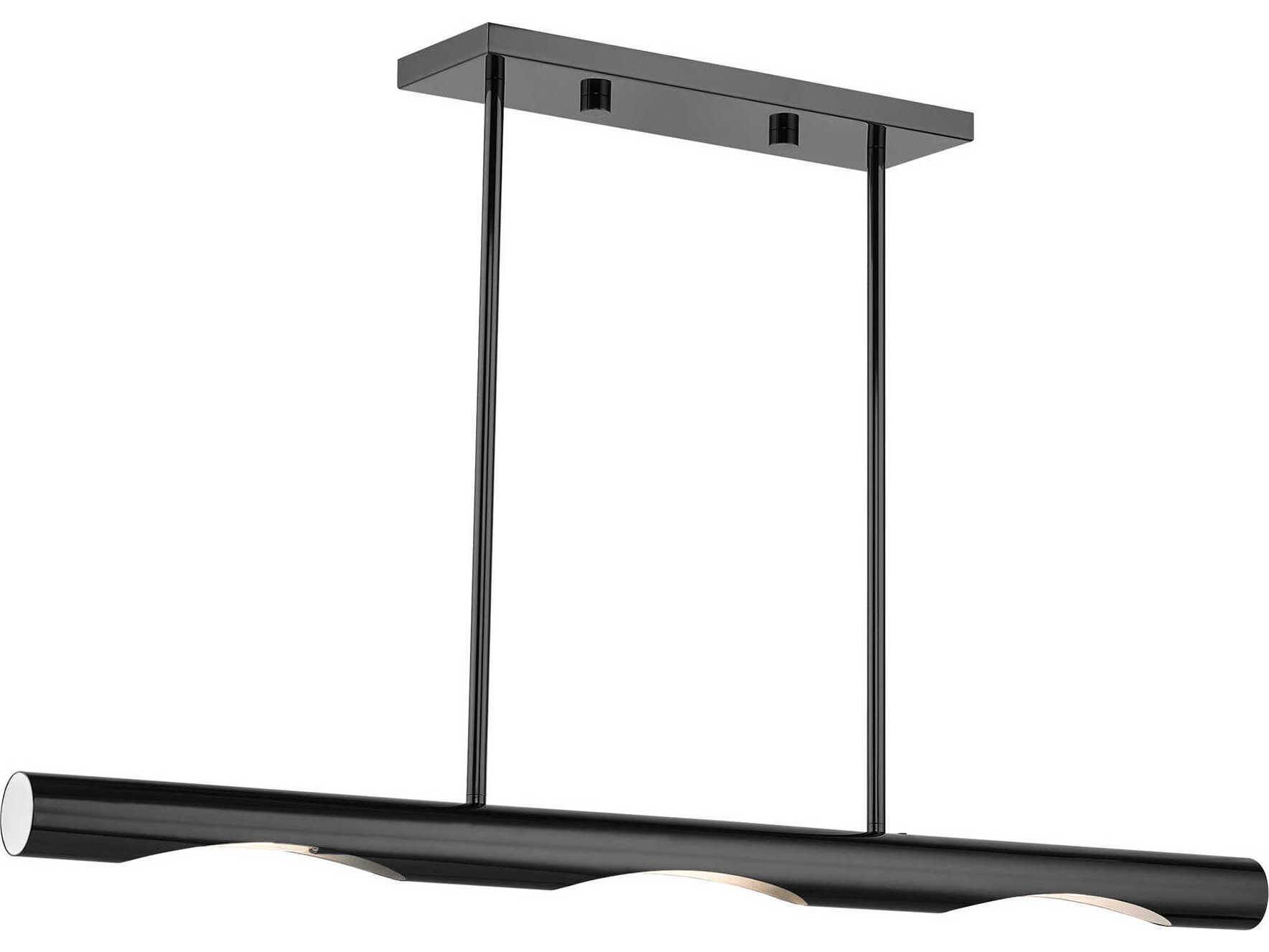 Livex Lighting Acra 3-Light Black Chrome Linear Island Pendant