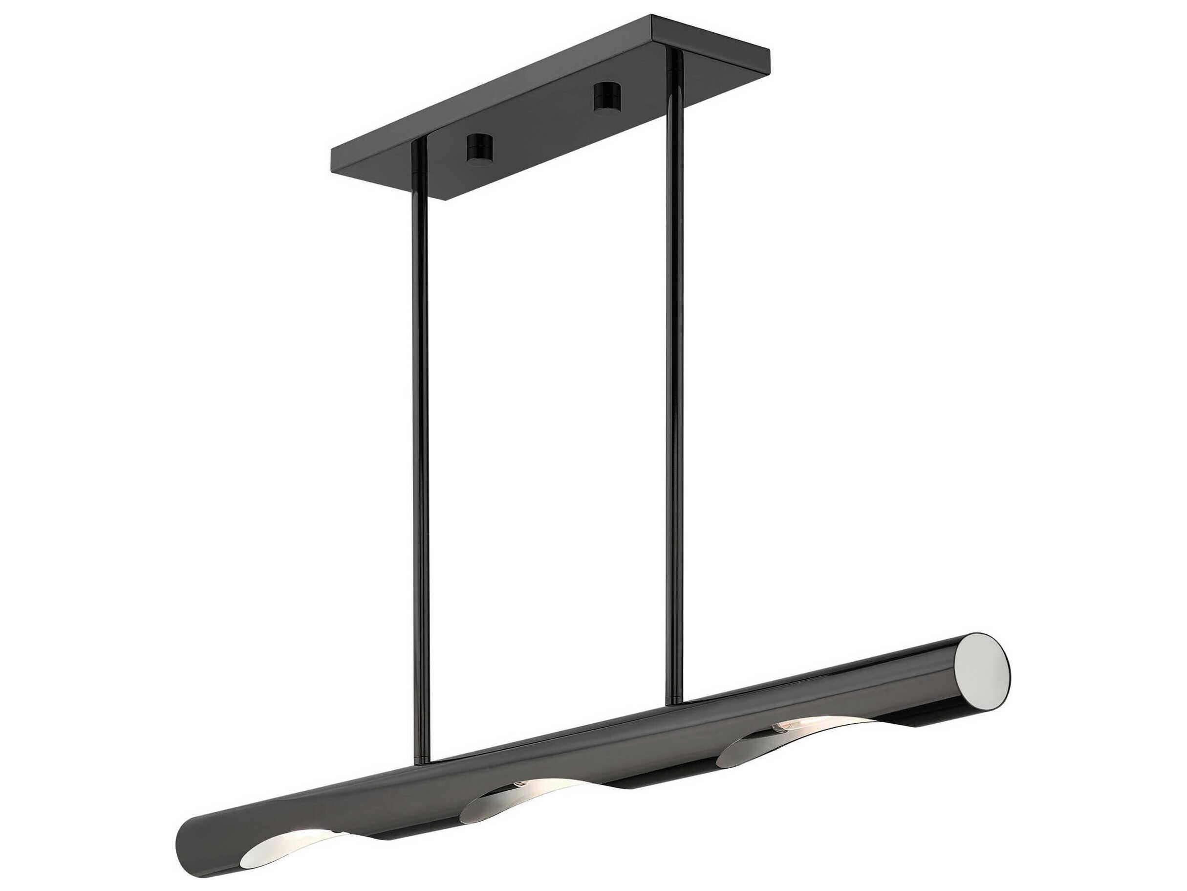 Livex Lighting Acra 3-Light Black Chrome Linear Island Pendant