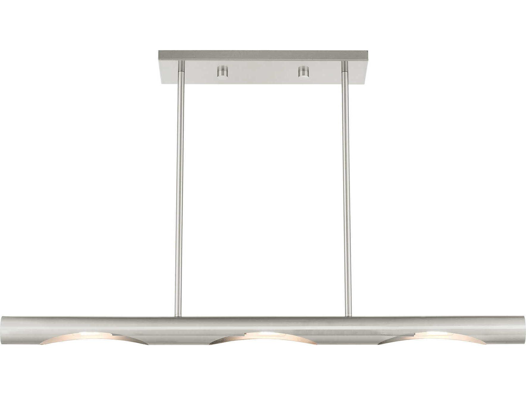 Livex Lighting Acra 3-Light Brushed Nickel Linear Island Pendant