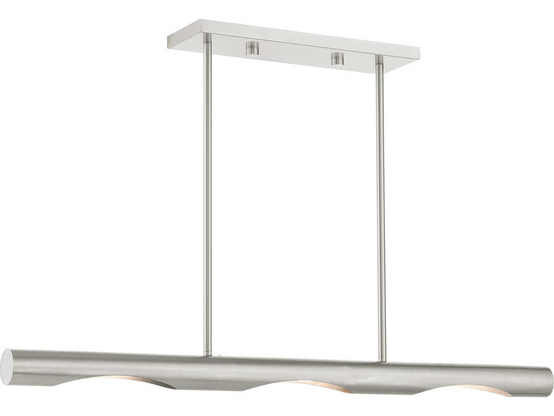 Livex Lighting Acra 3-Light Brushed Nickel Linear Island Pendant