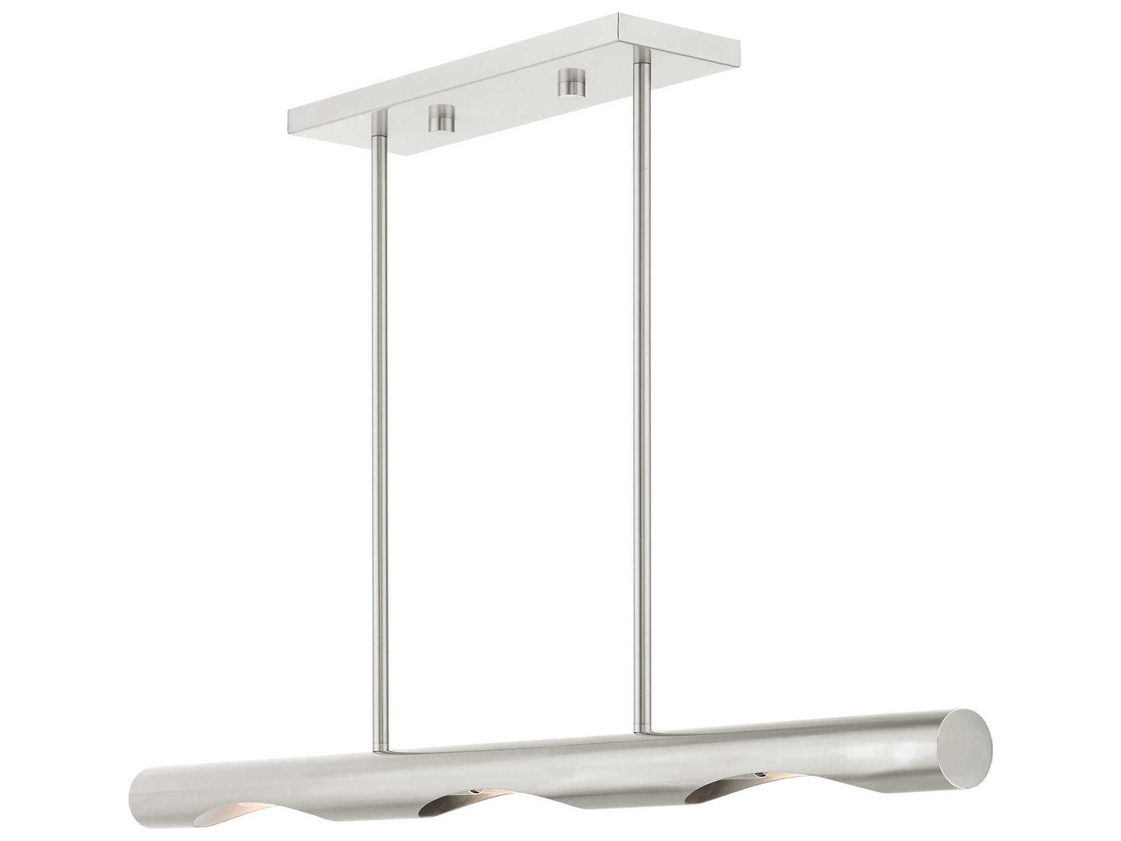 Livex Lighting Acra 3-Light Brushed Nickel Linear Island Pendant