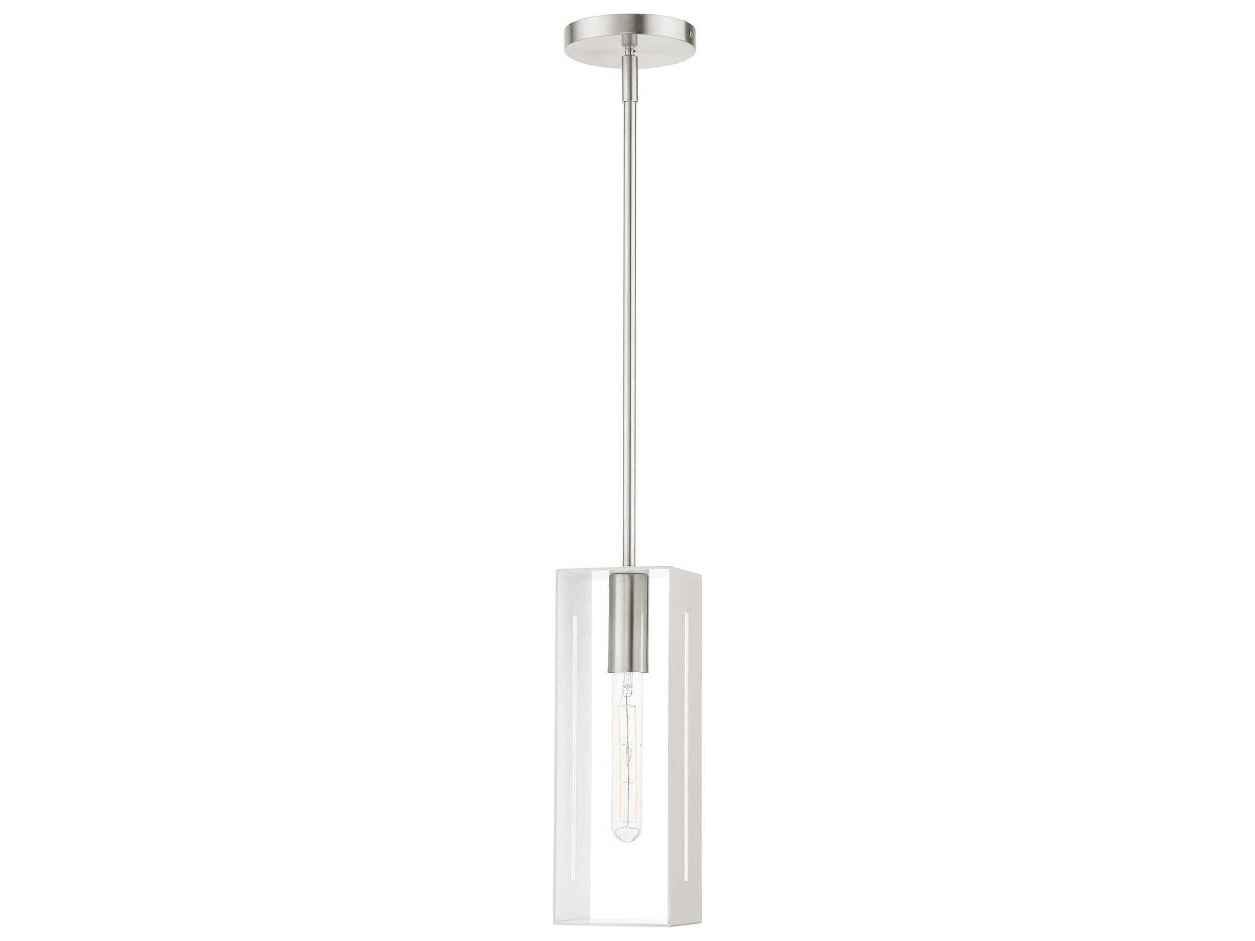Livex Lighting Soma 1-Light Brushed Nickel Geometric Mini Pendant