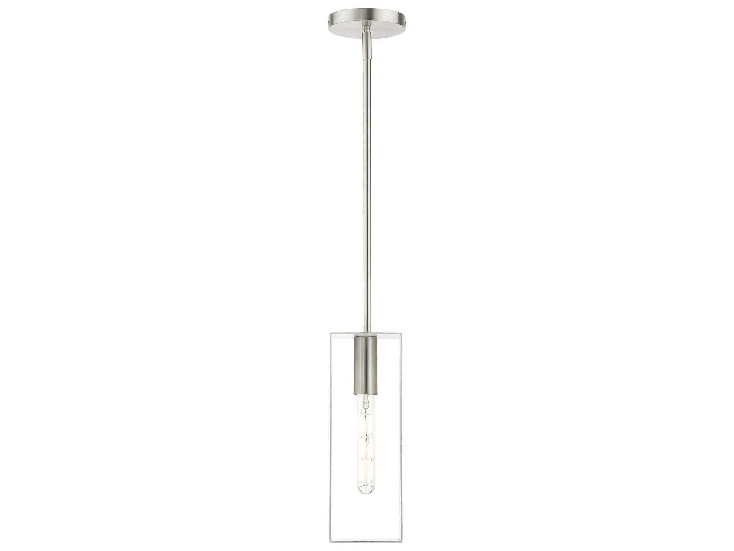 Livex Lighting Soma 1-Light Brushed Nickel Geometric Mini Pendant