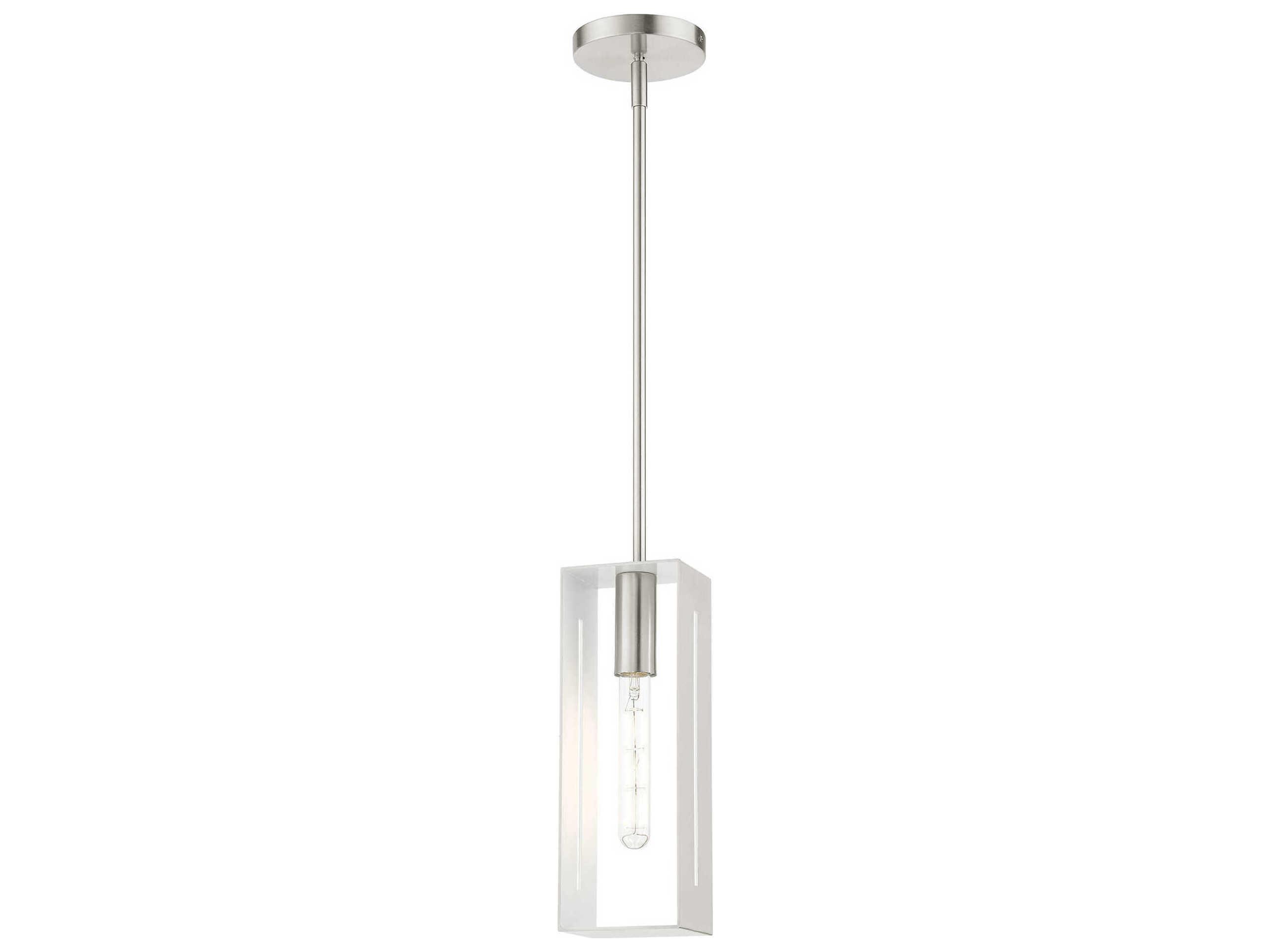 Livex Lighting Soma 1-Light Brushed Nickel Geometric Mini Pendant
