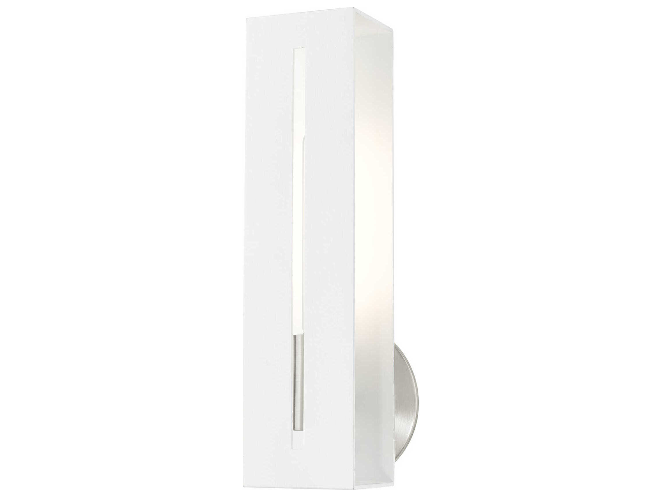 Livex Lighting Soma 1-Light Textured White Brushed Nickel Wall Sconce
