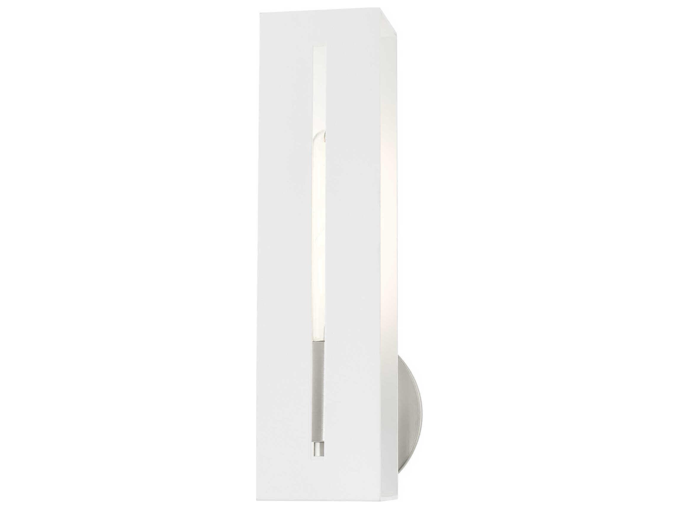 Livex Lighting Soma 1-Light Textured White Brushed Nickel Wall Sconce