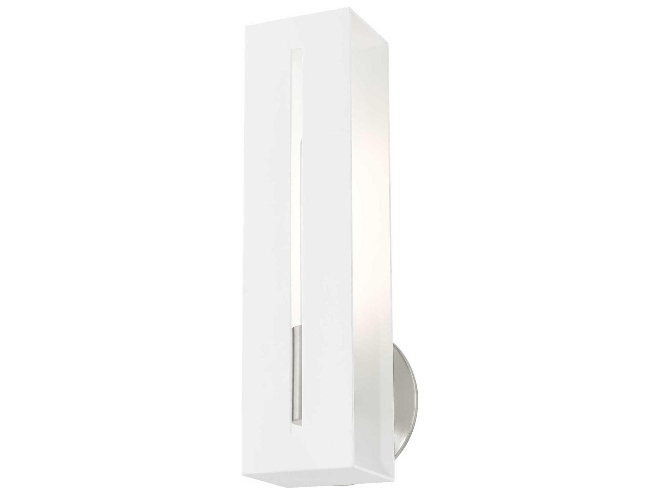 Livex Lighting Soma 1-Light Textured White Brushed Nickel Wall Sconce