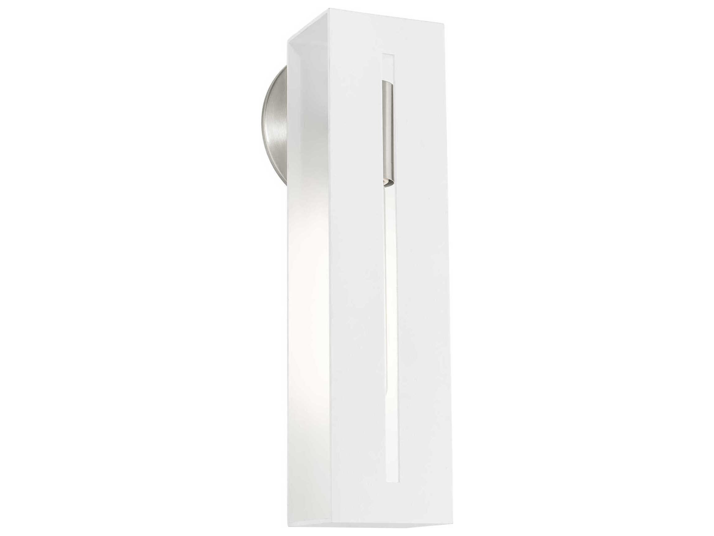 Livex Lighting Soma 1-Light Textured White Brushed Nickel Wall Sconce