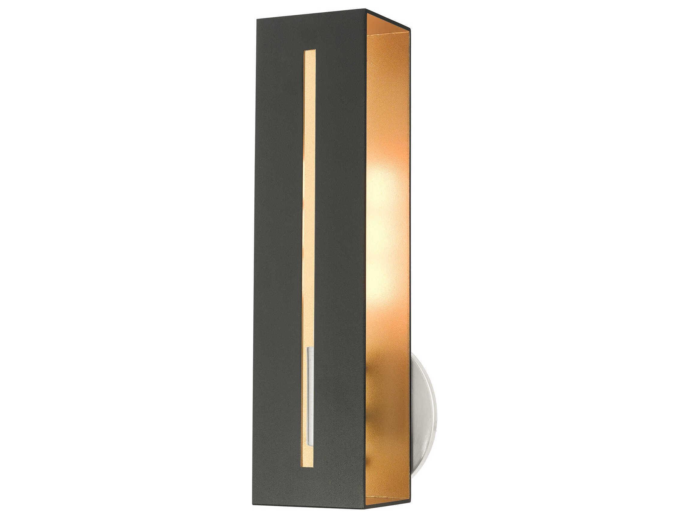 Livex Lighting Soma 1-Light Textured Black Brushed Nickel Wall Sconce