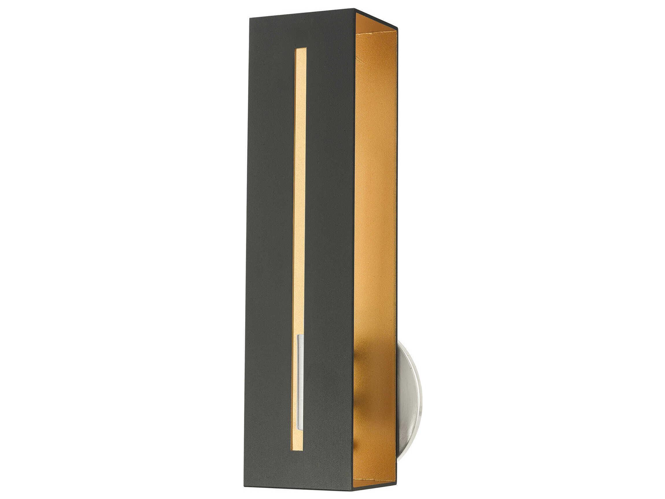 Livex Lighting Soma 1-Light Textured Black Brushed Nickel Wall Sconce