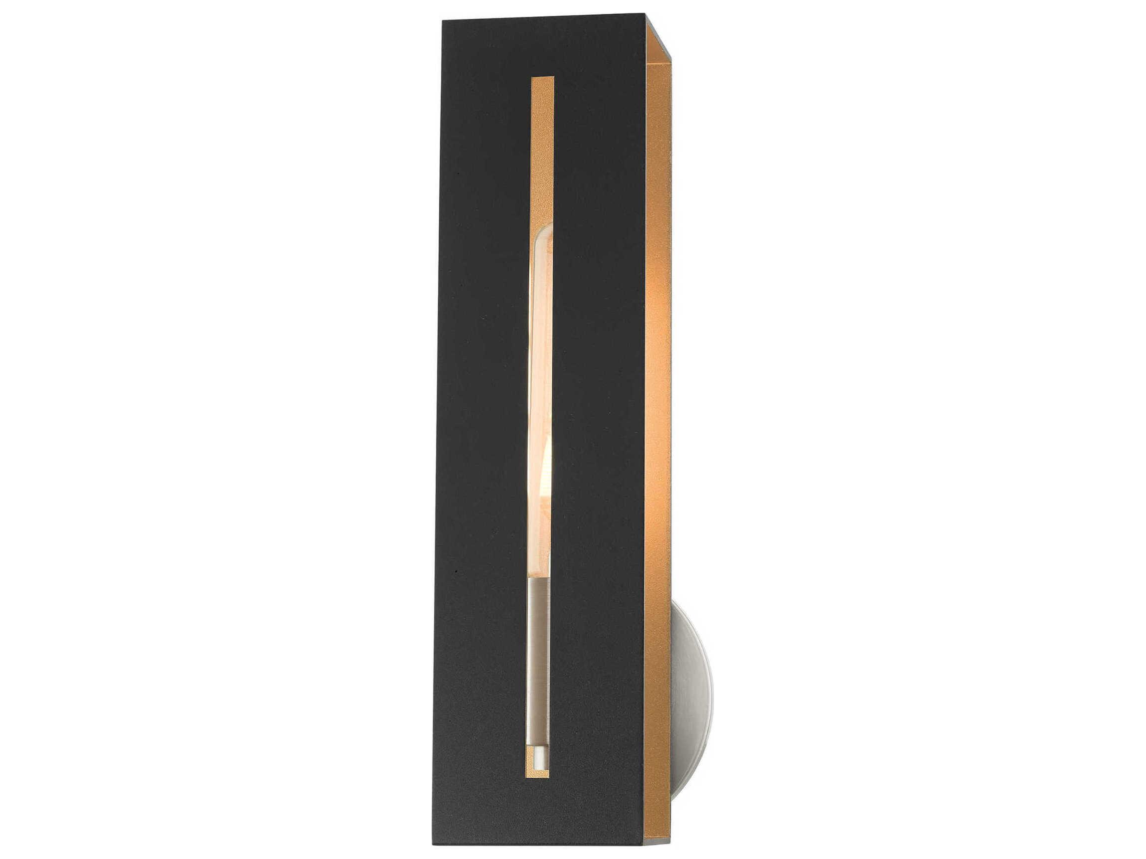 Livex Lighting Soma 1-Light Textured Black Brushed Nickel Wall Sconce