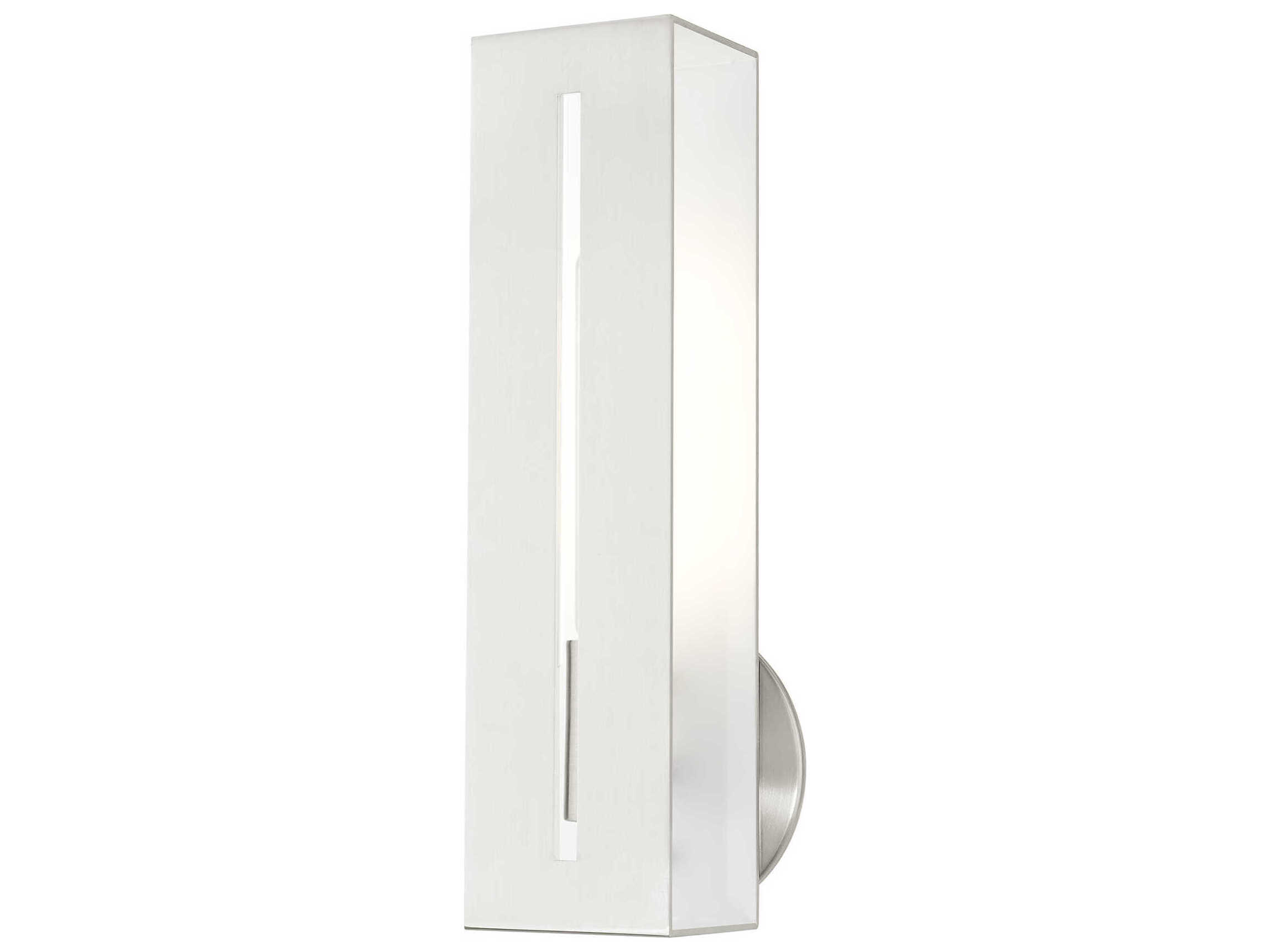 Livex Lighting Soma 1-Light Brushed Nickel White Wall Sconce
