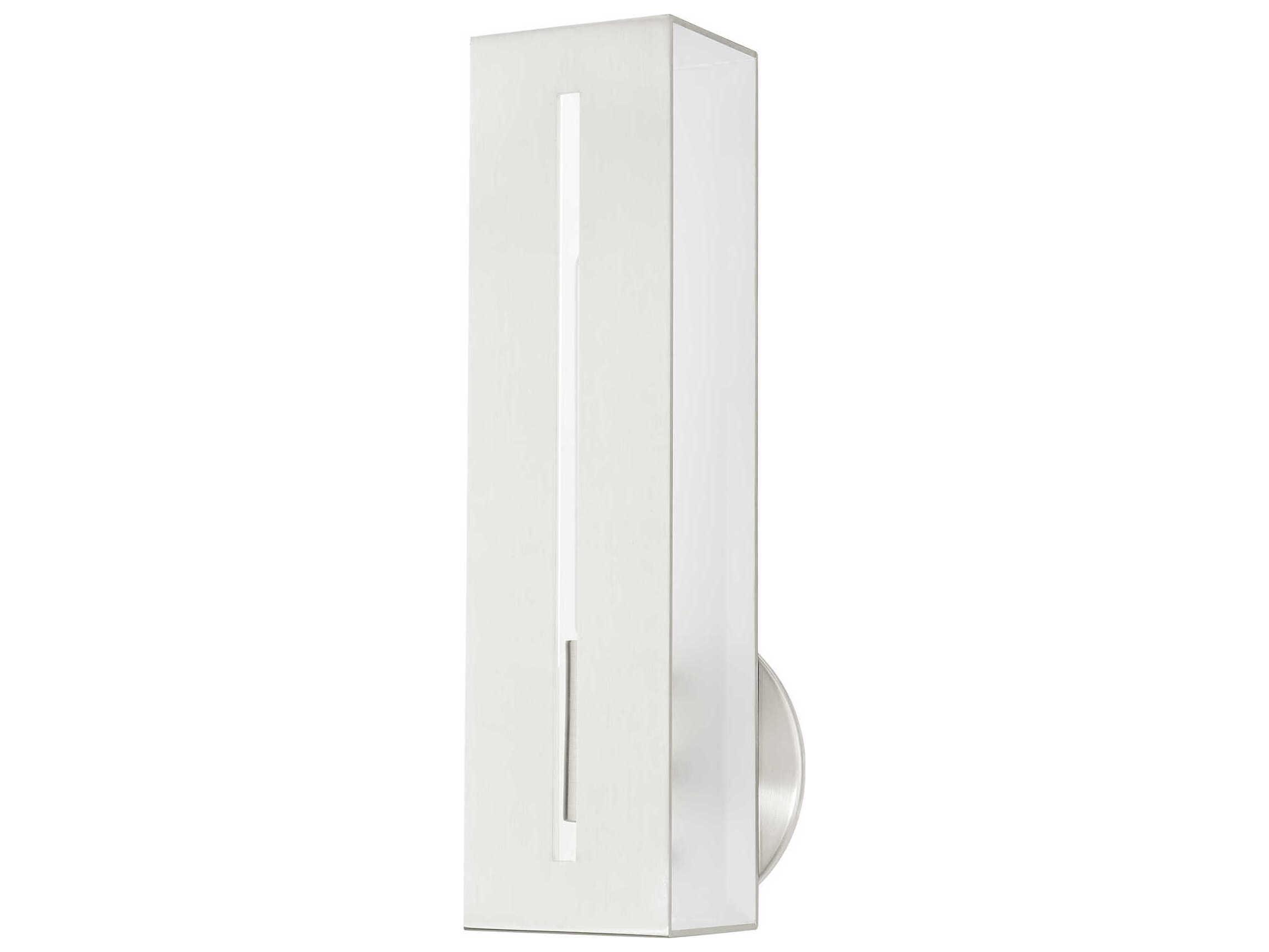Livex Lighting Soma 1-Light Brushed Nickel White Wall Sconce
