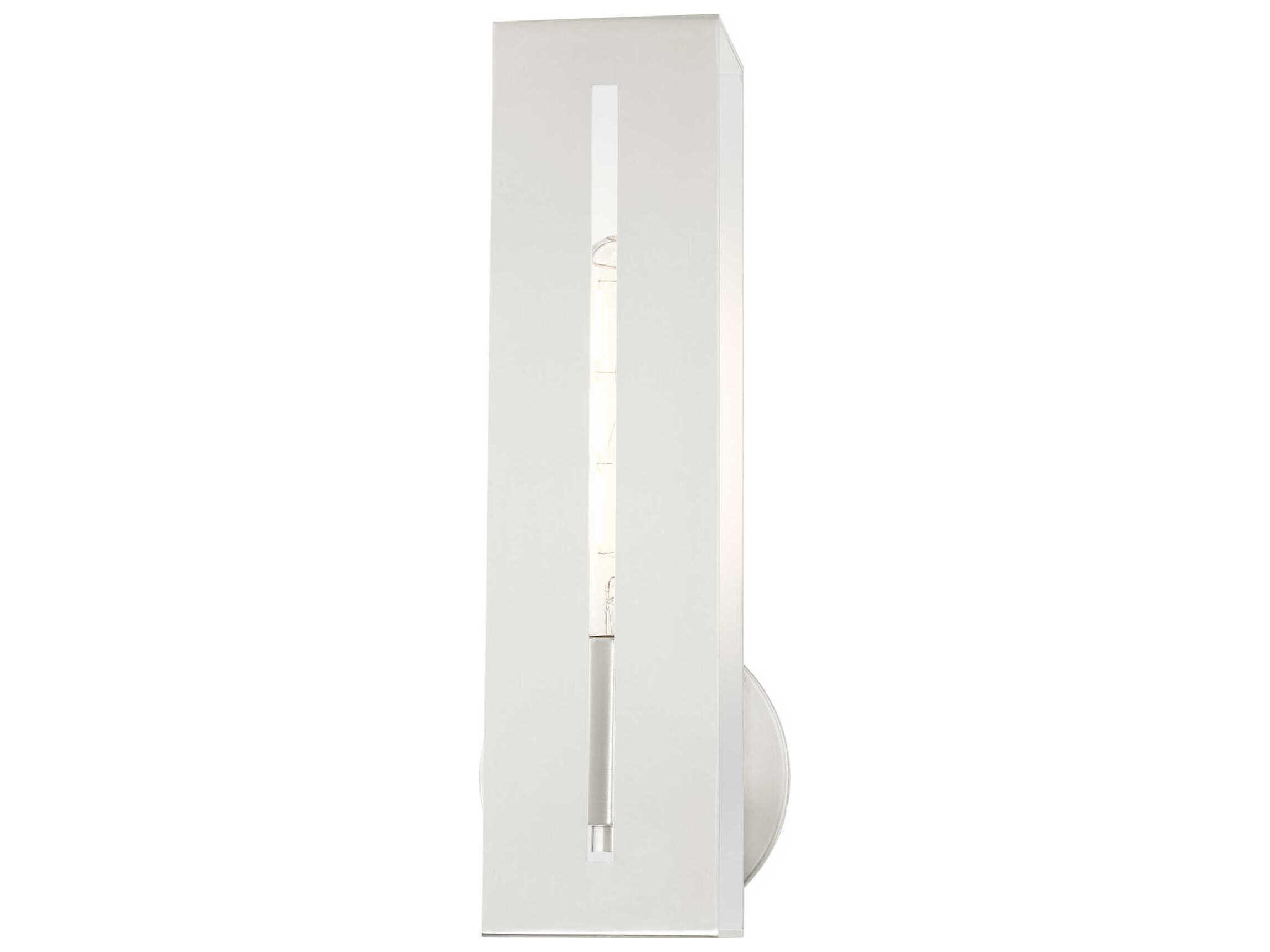 Livex Lighting Soma 1-Light Brushed Nickel White Wall Sconce