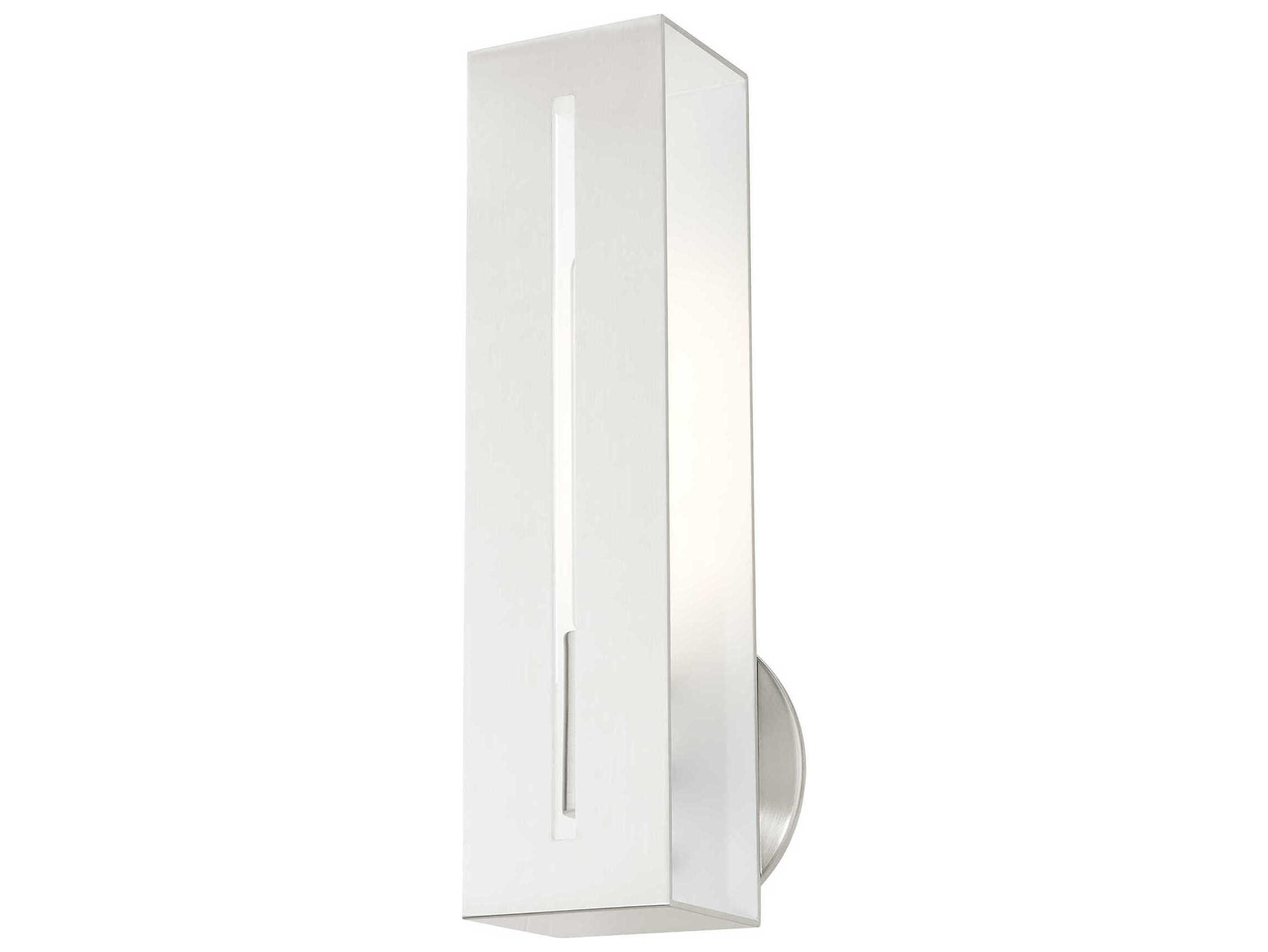 Livex Lighting Soma 1-Light Brushed Nickel White Wall Sconce